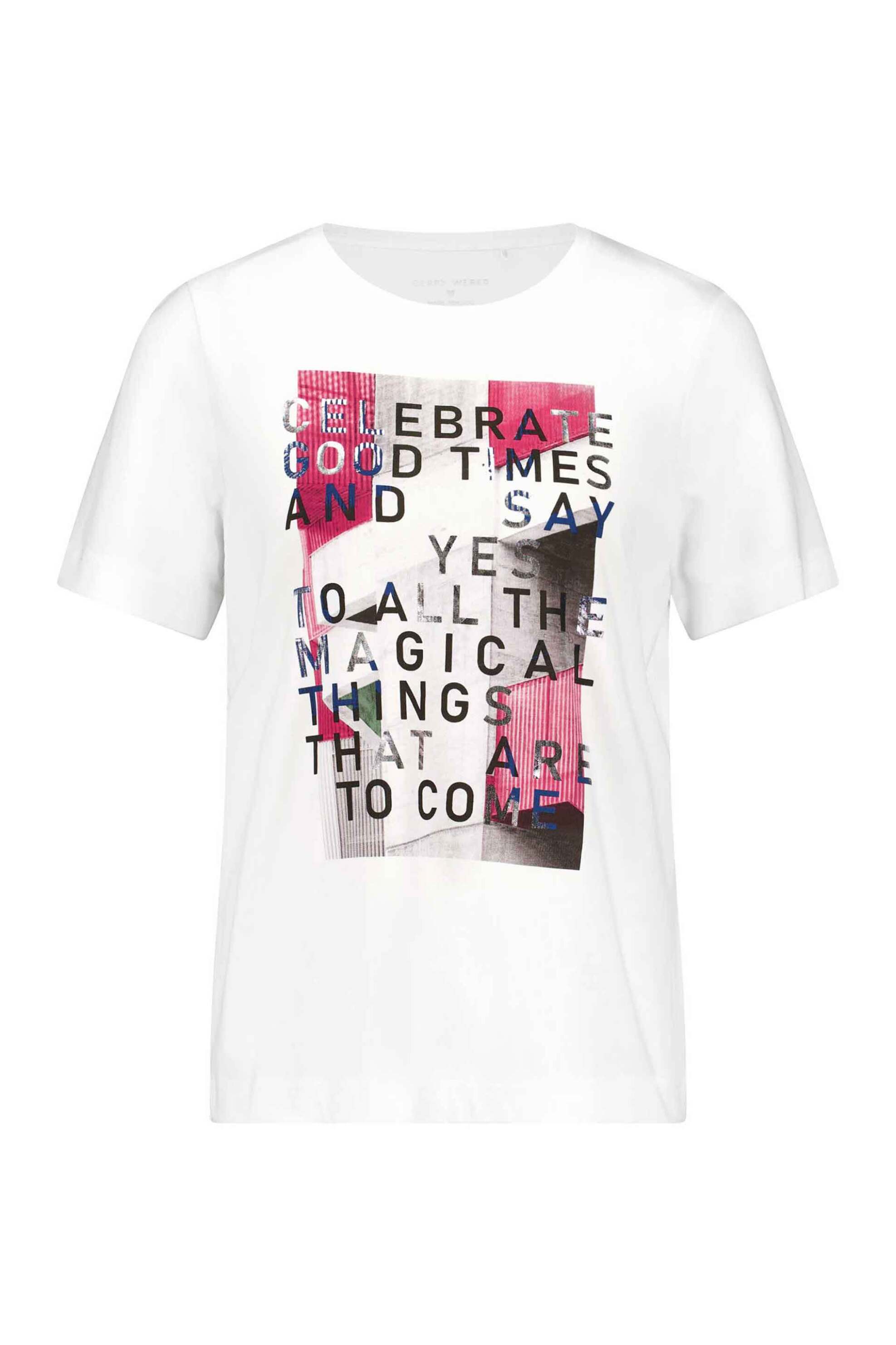 GERRY WEBER Gerry Weber γυναικείο T-shirt με μπροστινό τύπωμα - 570320-35019 Λευκό - 4