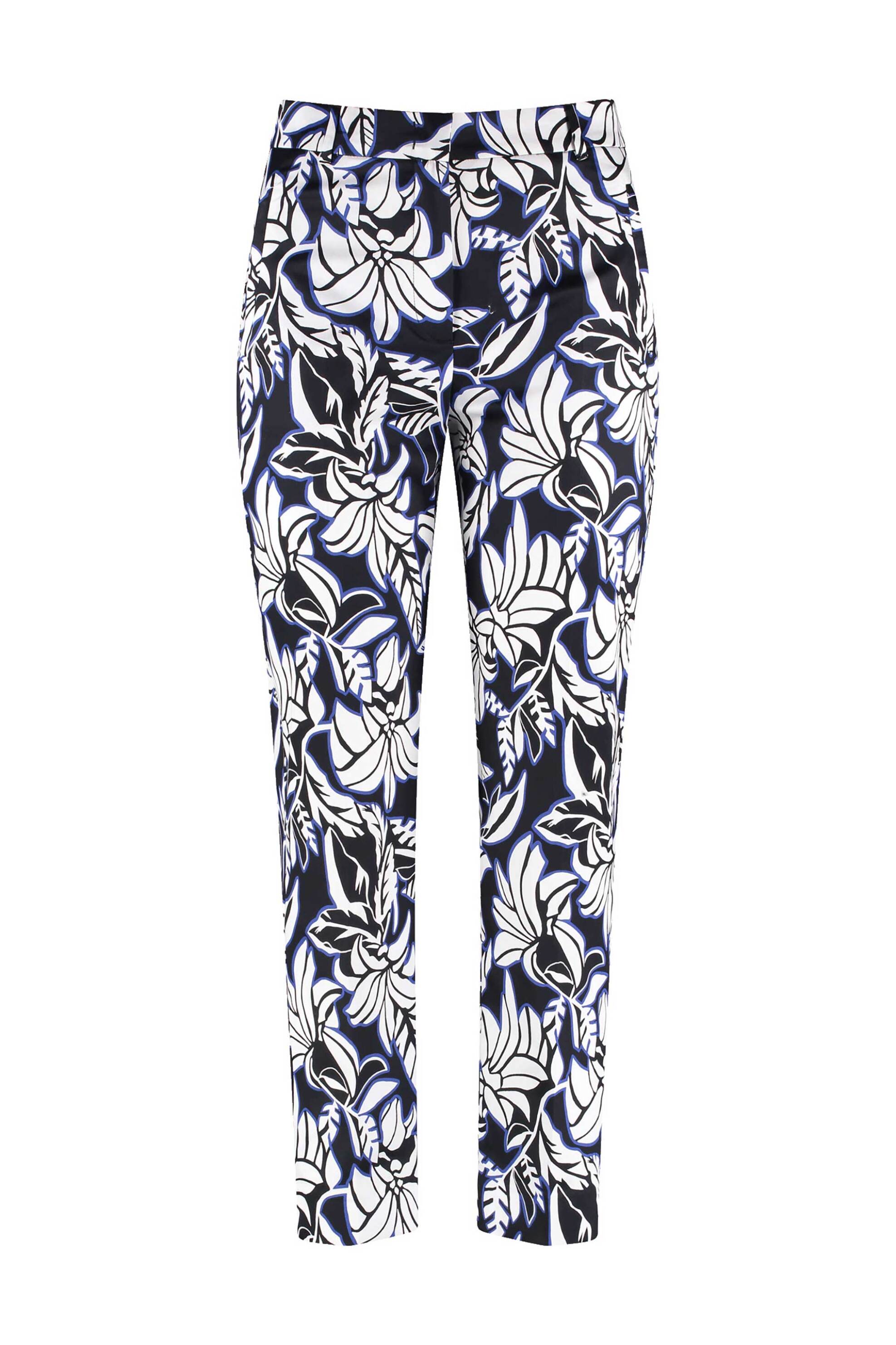 Gerry Weber γυναικείο παντελόνι cropped με floral print - 520042-31245 Μαύρο