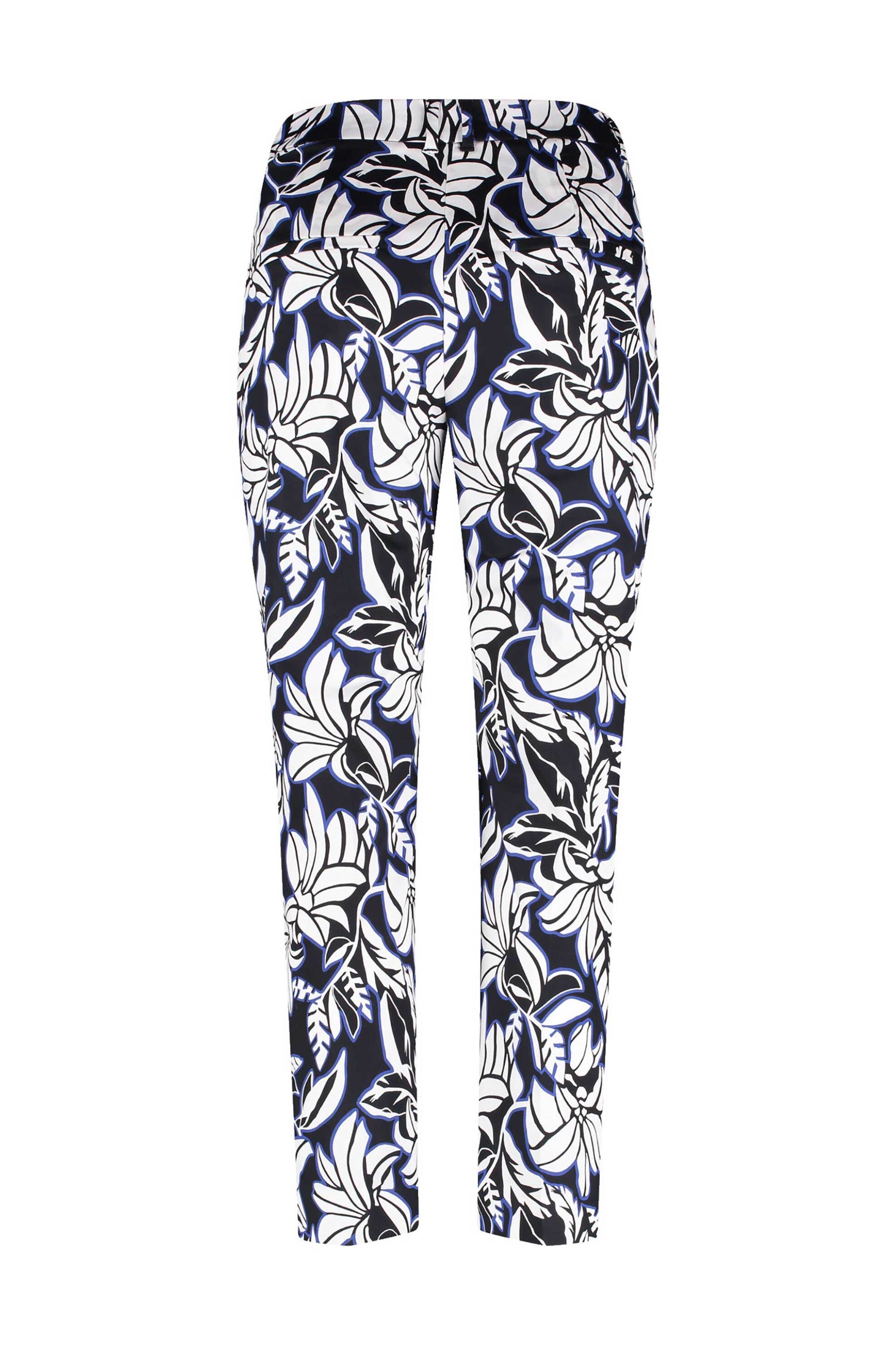 Gerry Weber γυναικείο παντελόνι cropped με floral print - 520042-31245 Μαύρο