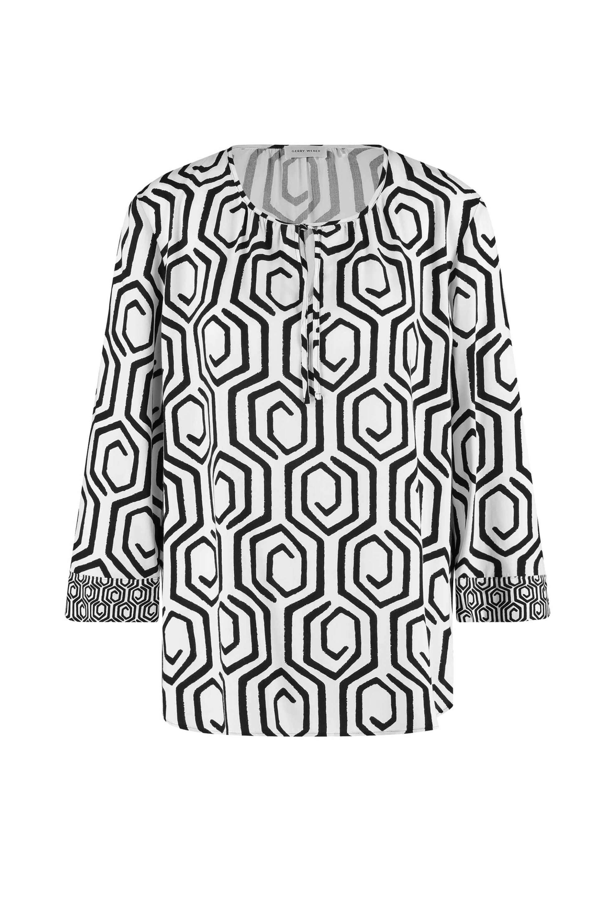 Gerry Weber γυναικεία τουνίκ με geometrical print και μανίκι 3/4 - 560087-31430 Ασπρόμαυρο