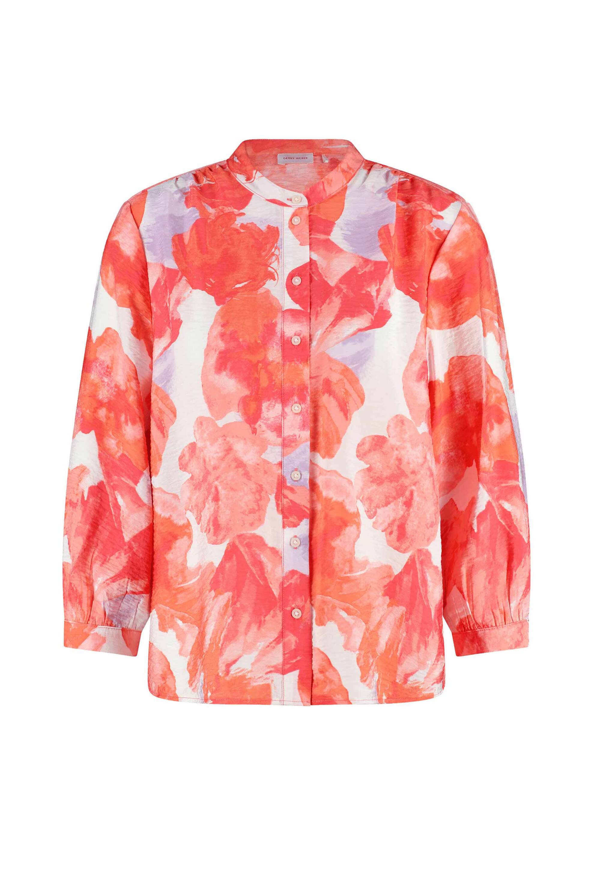 Gerry Weber γυναικείο πουκάμισο μάο με floral print και μανίκι 3/4 - 560097-31485 Πορτοκαλί