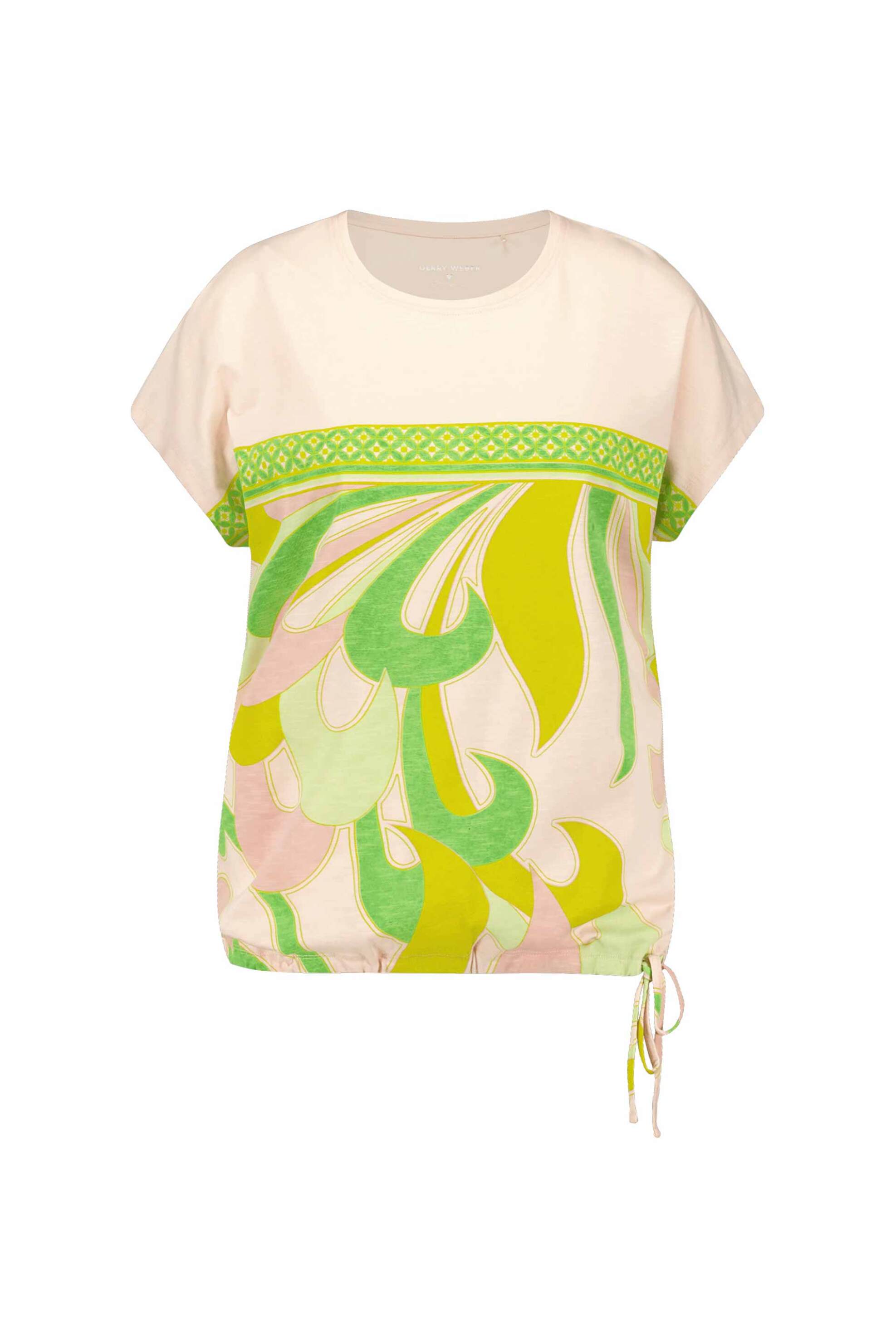 Gerry Weber γυναικεία μπλούζα με print και δέσιμο στο κάτω μέρος - 570372-35029 Πράσινο