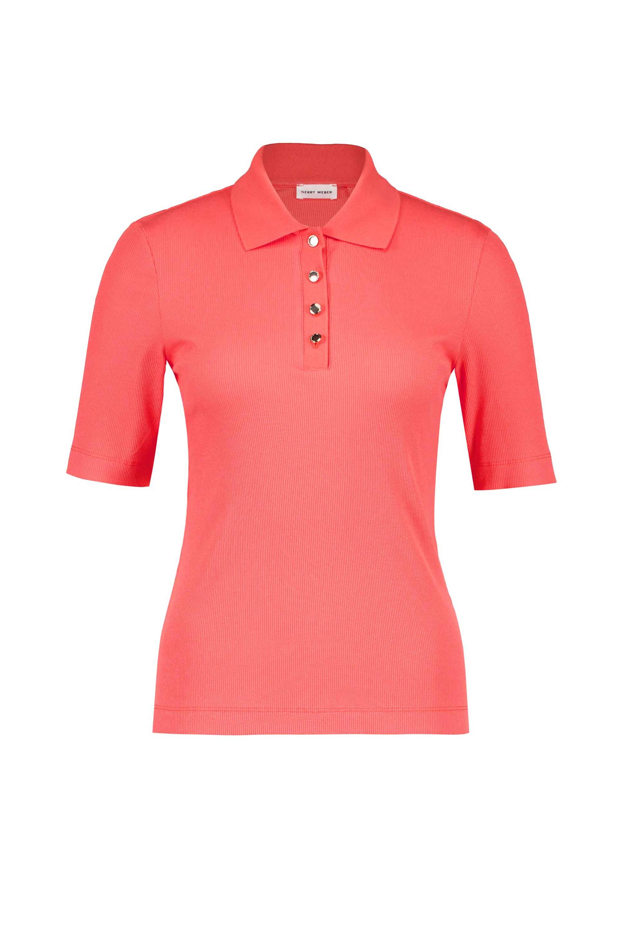 Gerry Weber γυναικεία μπλούζα πόλο κοντομάνικη ribbed - 570382-35054 Κοραλί