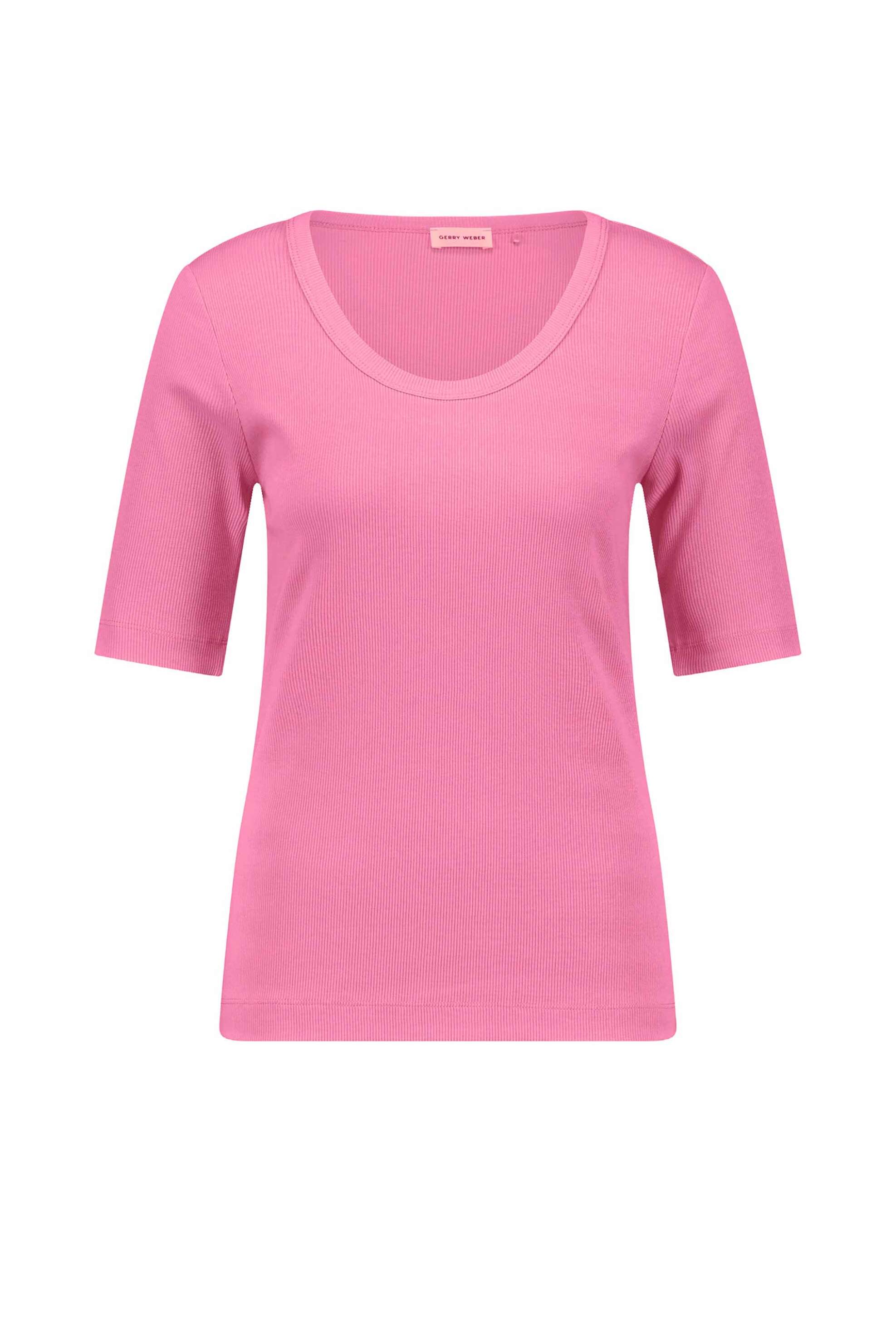 Gerry Weber γυναικείο T-shirt μονόχρωμο ribbed - 570322-35054 Ροζ