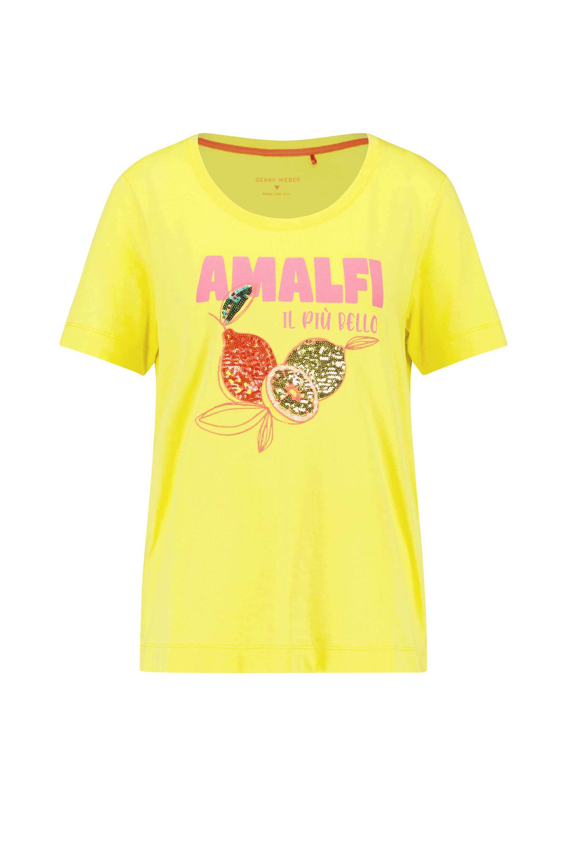 Gerry Weber γυναικείο T-shirt με print από παγιέτες - 570335-35019 Κίτρινο