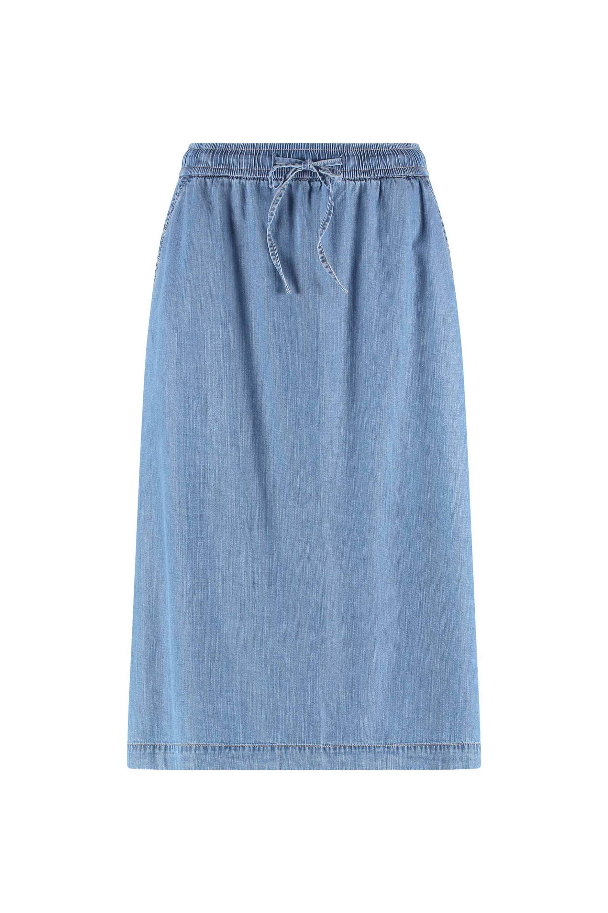 Gerry Weber γυναικεία midi φούστα denim με ελαστική μέση - 510024-31541 Μπλε