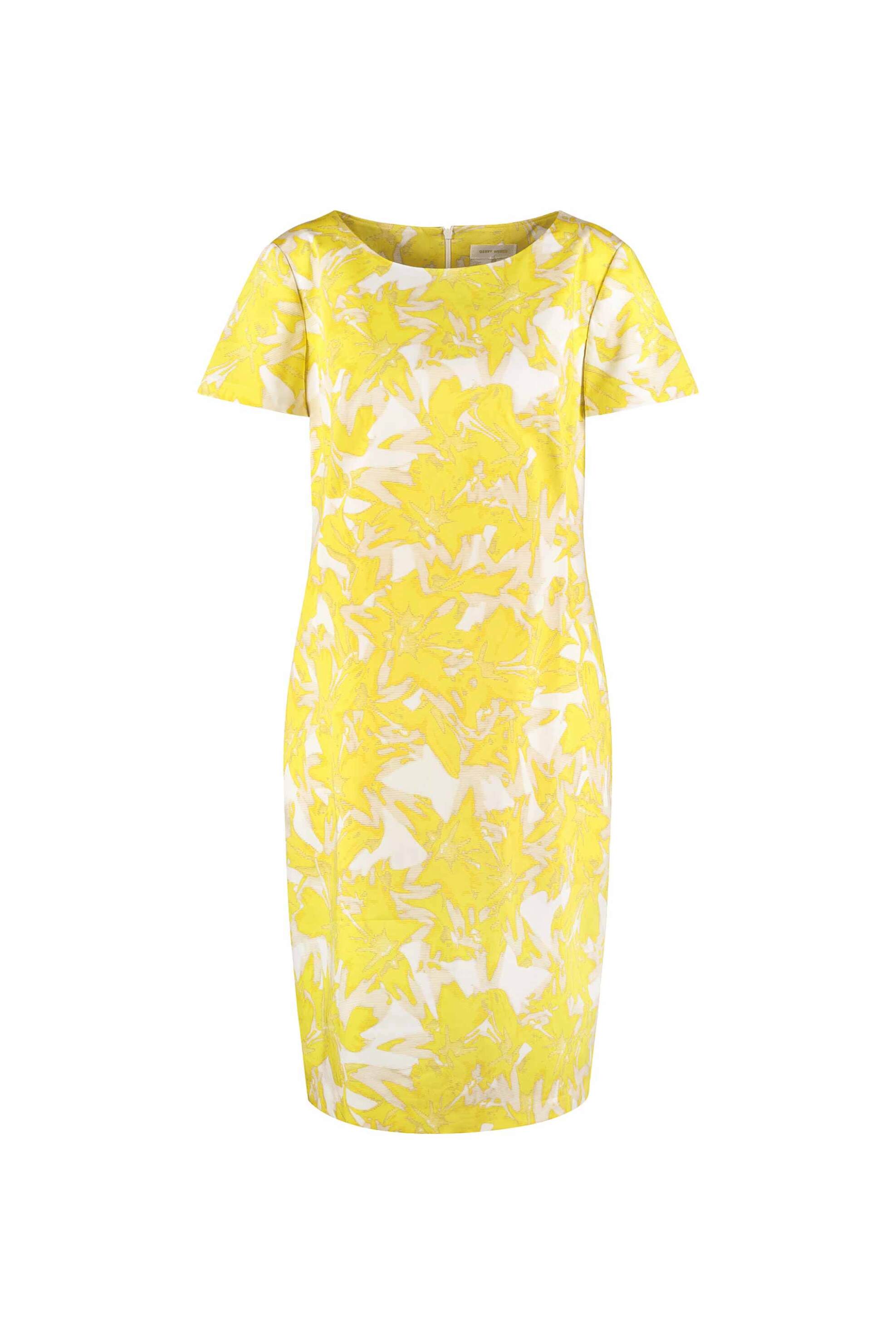 Gerry Weber γυναικείο midi φόρεμα με all-over print - 580073-31527 Κίτρινο