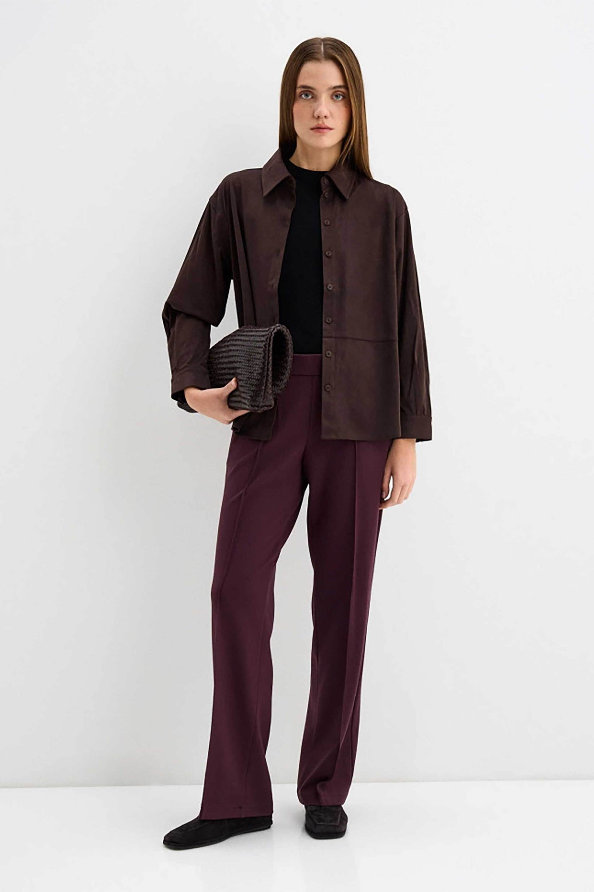 Gerry Weber γυναικείο παντελόνι με τσάκιση Loose Fit - 922014-62002 Μπορντό