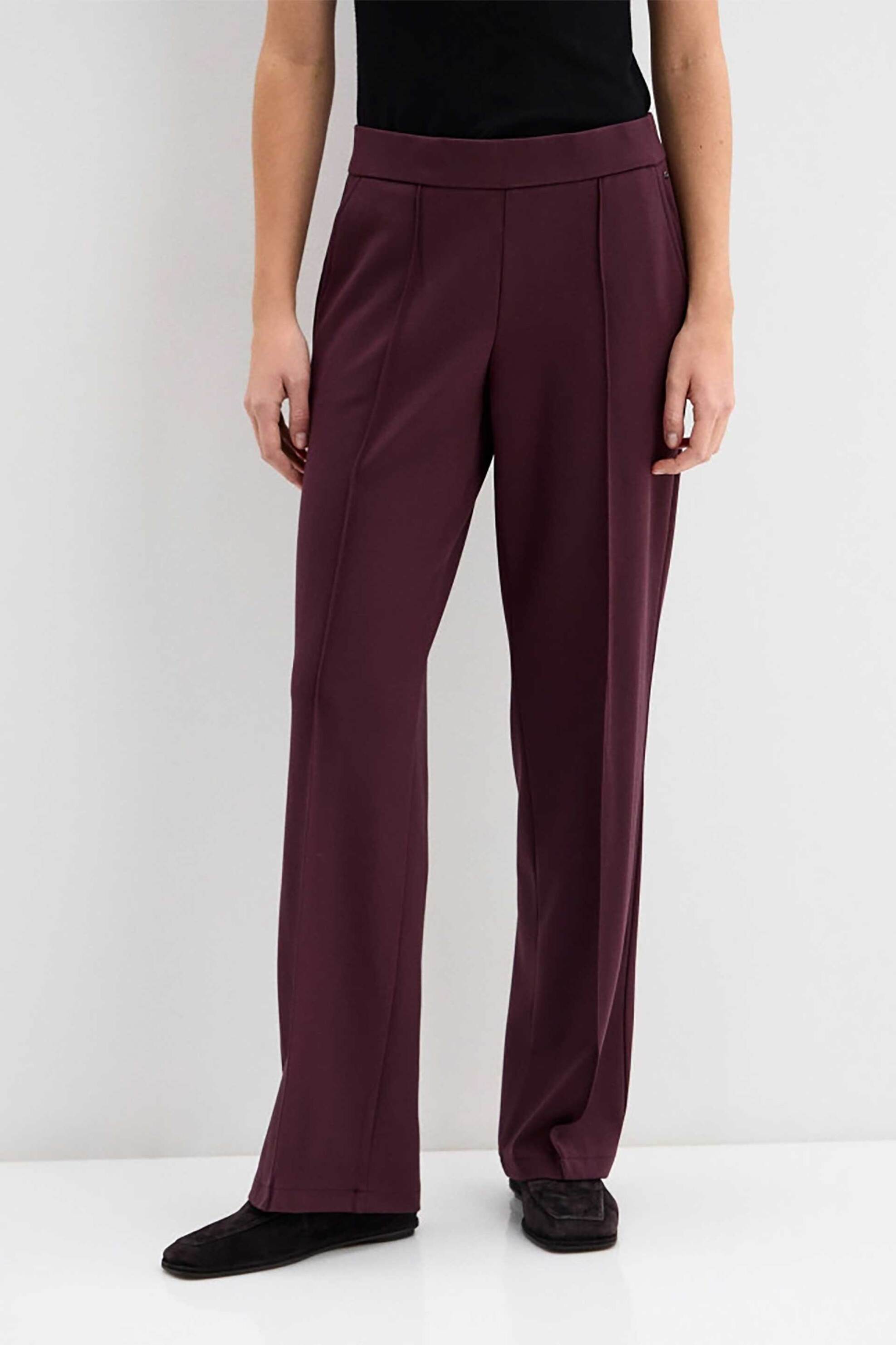 GERRY WEBER Gerry Weber γυναικείο παντελόνι με τσάκιση Loose Fit - 922014-62002 Μπορντό - 2