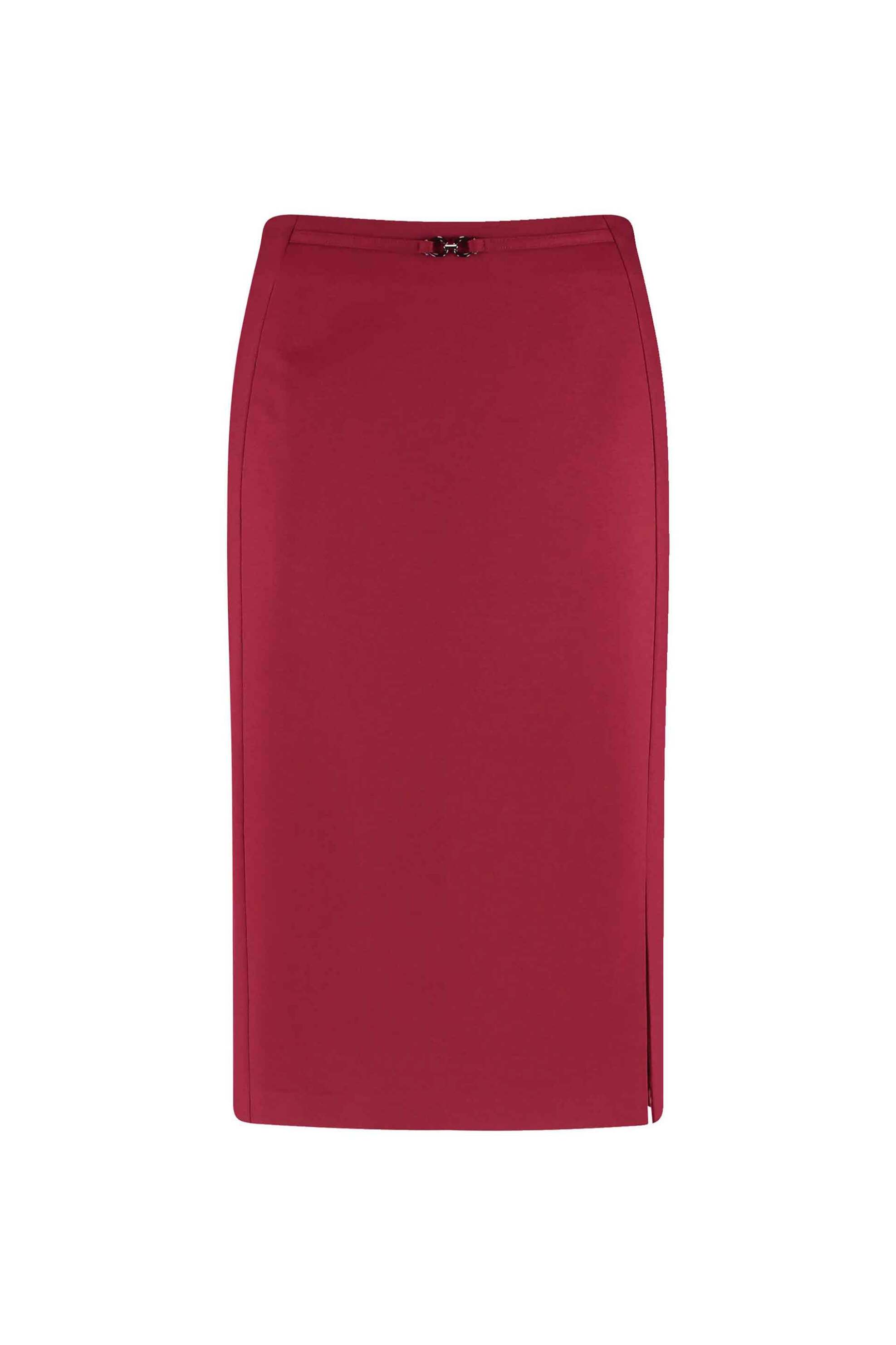 Gerry Weber γυναικεία πλεκτή midi φούστα με αγκράφα Straight Fit - 911000-52218 Μπορντό