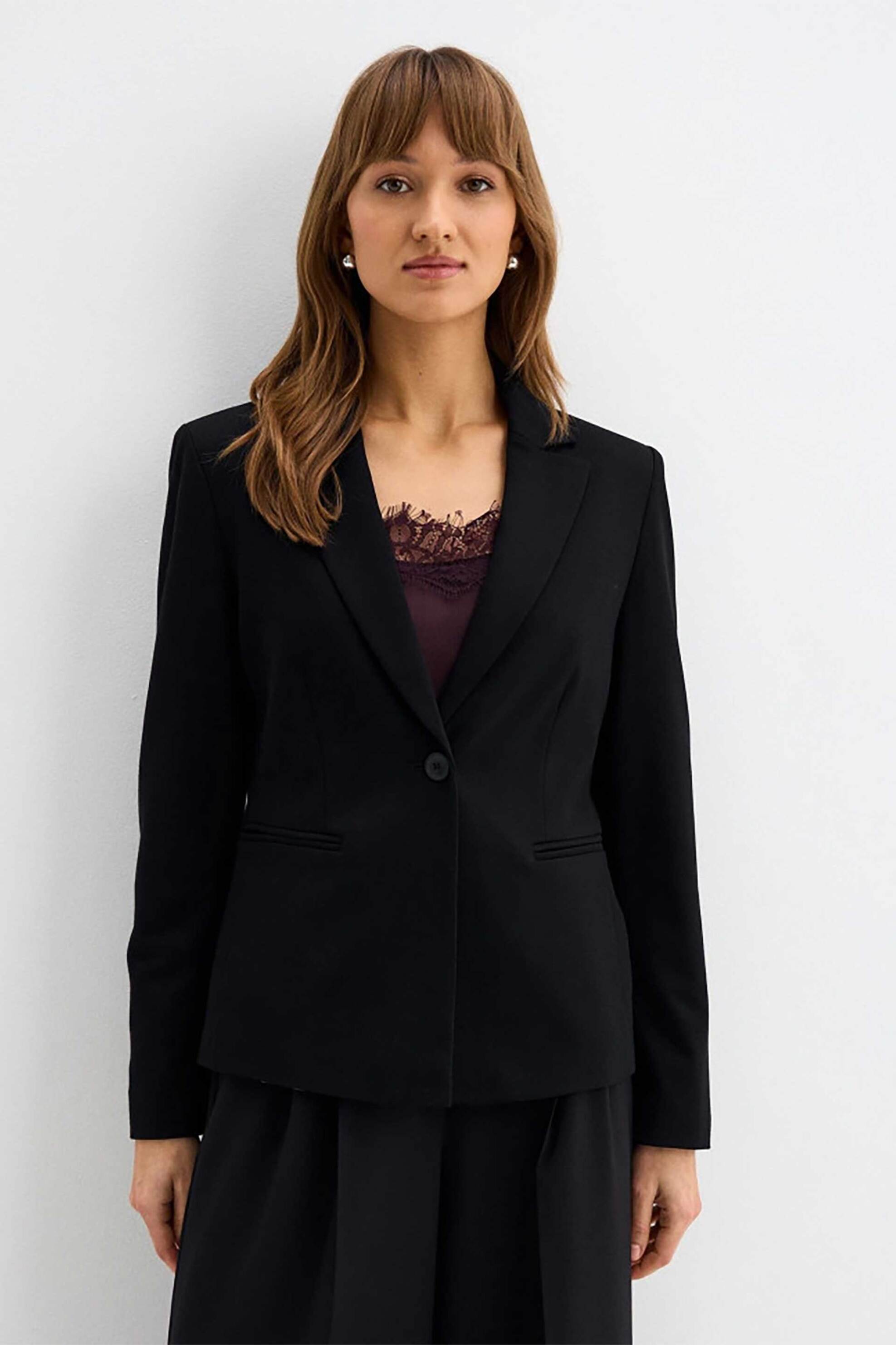 Gerry Weber γυναικείo πλεκτό σακάκι μονόχρωμο Fitted - 913000-52218 Μαύρο