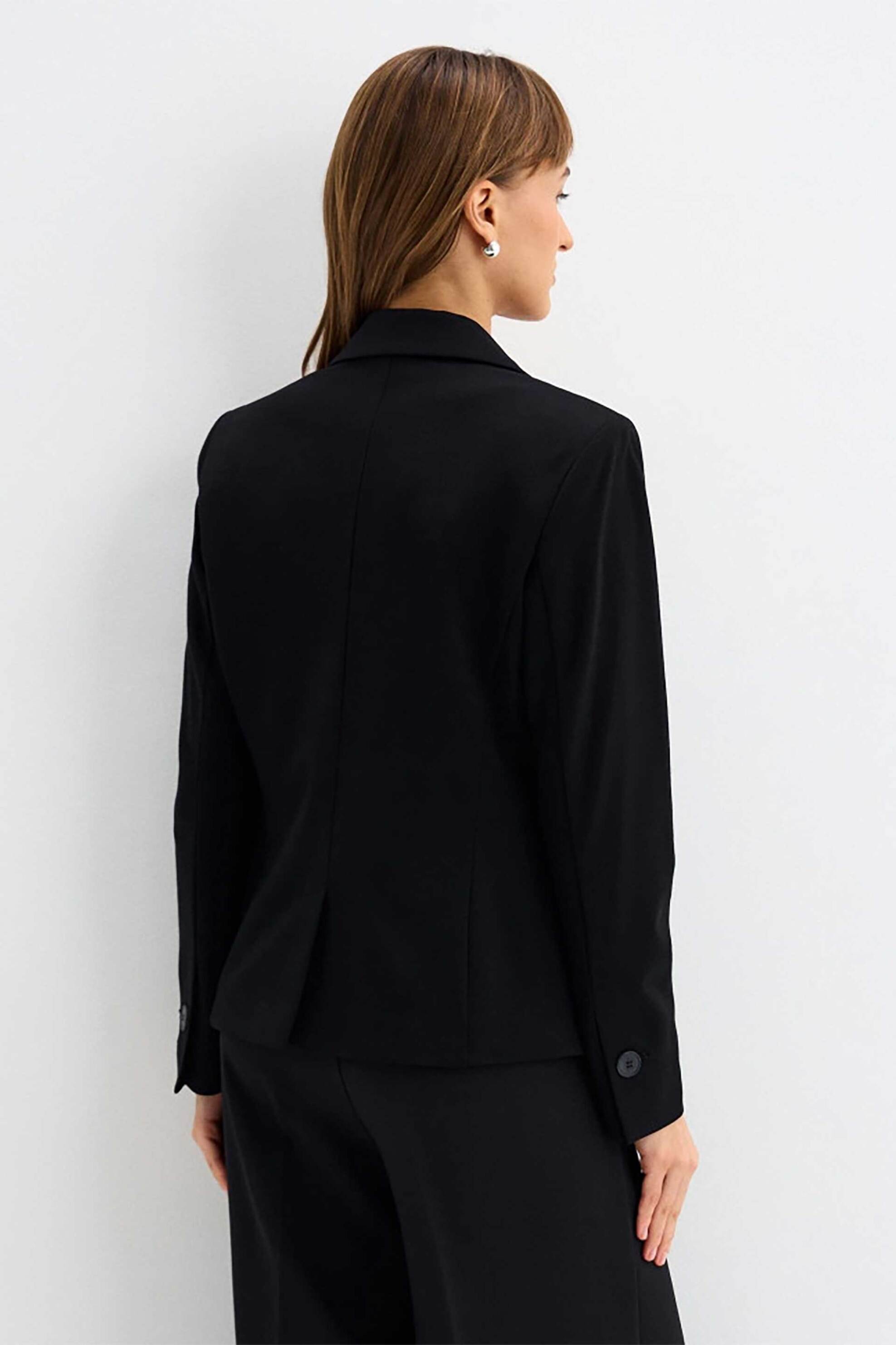 GERRY WEBER Gerry Weber γυναικείo πλεκτό σακάκι μονόχρωμο Fitted - 913000-52218 Μαύρο - 3