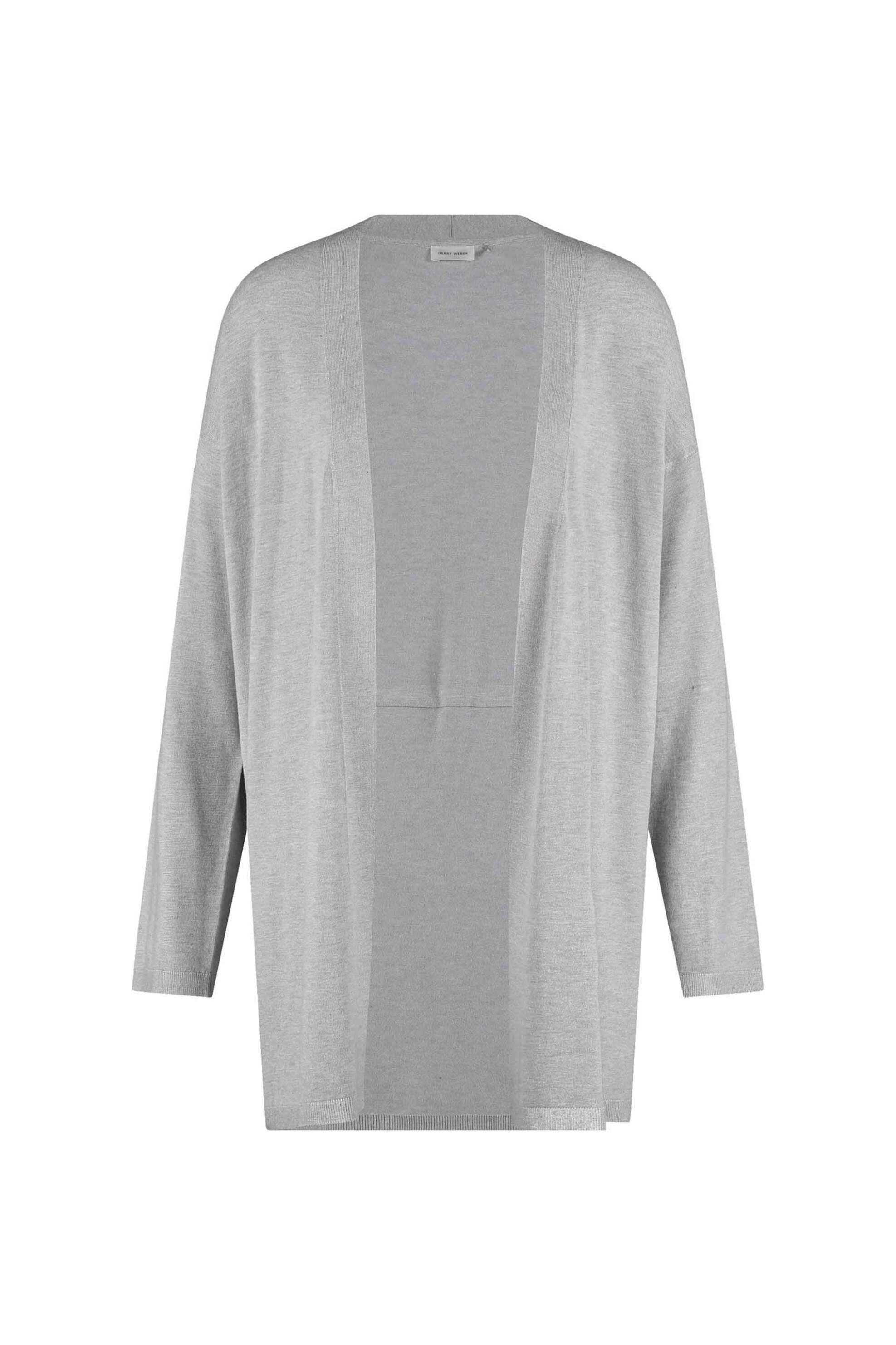 Gerry Weber γυναικεία ζακέτα με ρυθμιζόμενο κορδόνι ribbed - 913001-57000 Γκρι