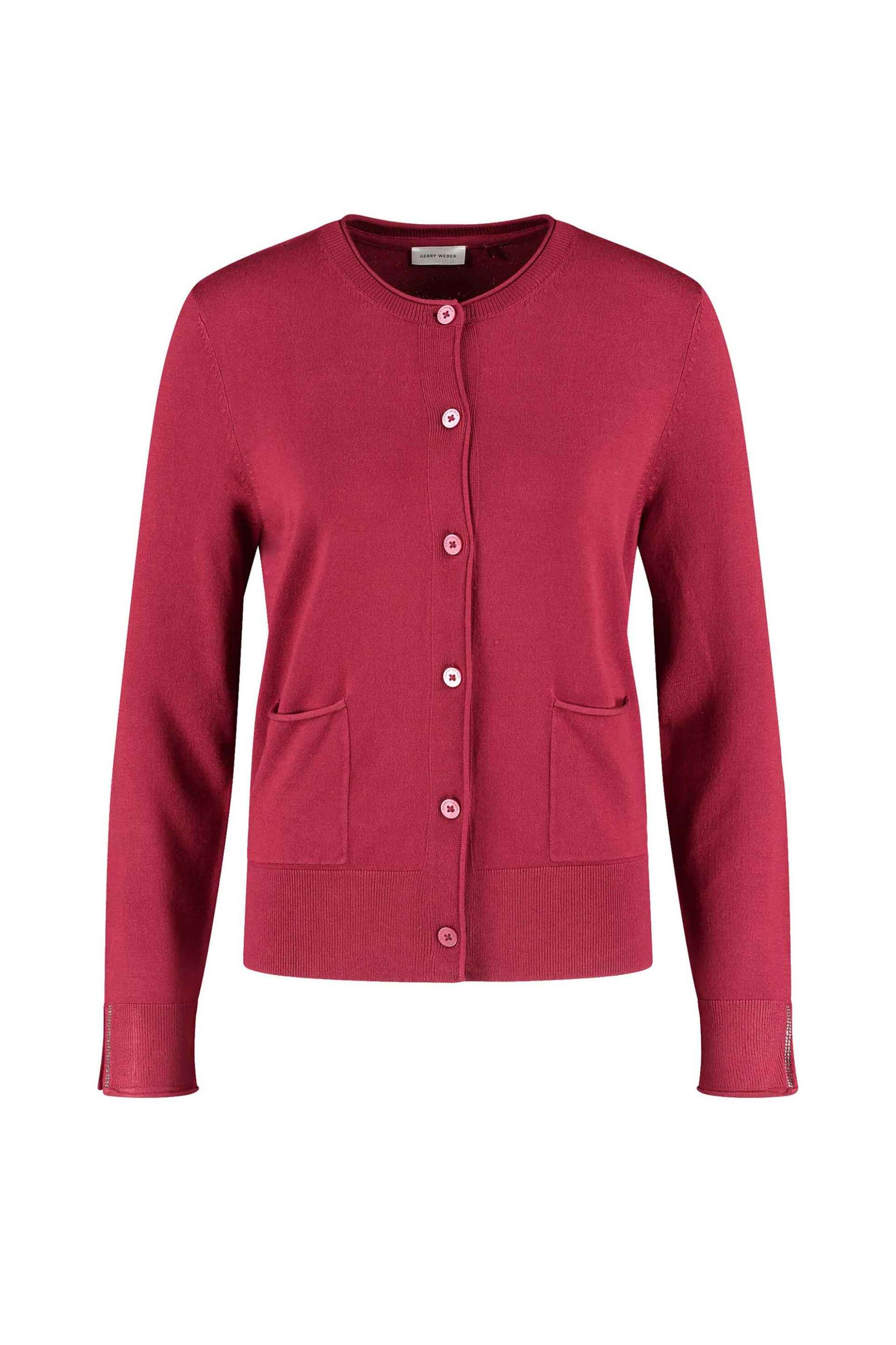 Gerry Weber γυναικεία πλκετή ζακέτα μονόχρωμη Regular Fit - 913002-57000 Μπορντό