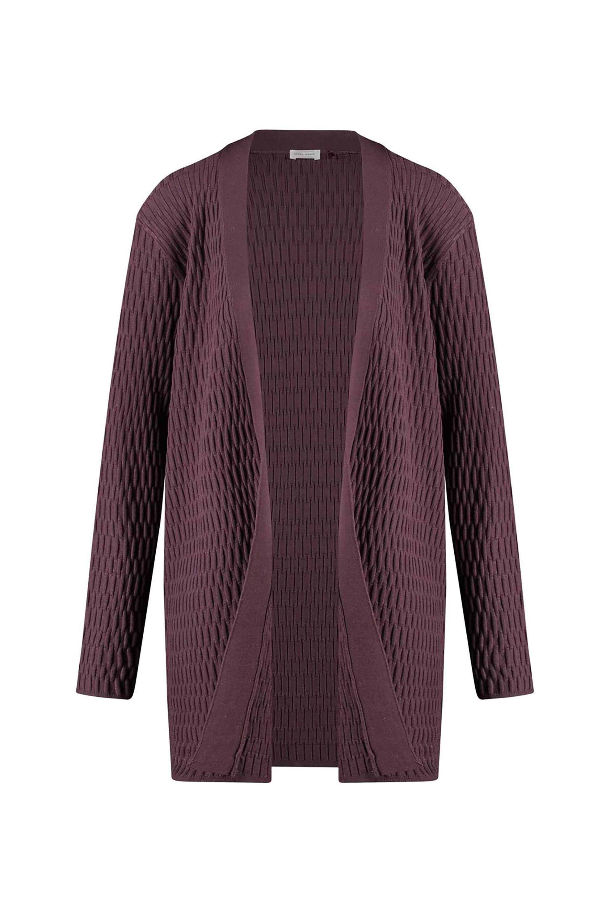 Gerry Weber γυναικεία πλεκτή μακριά ζακέτα textured Comfort Fit - 130106-57061 Μπορντό