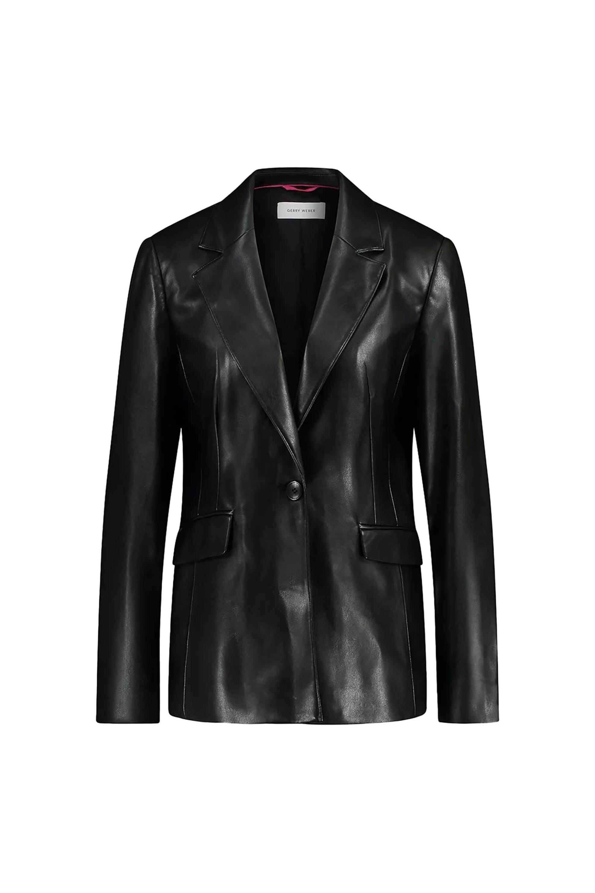 Gerry Weber γυναικείο σακάκι με δερμάτινη όψη - 130052-52029 Μαύρο