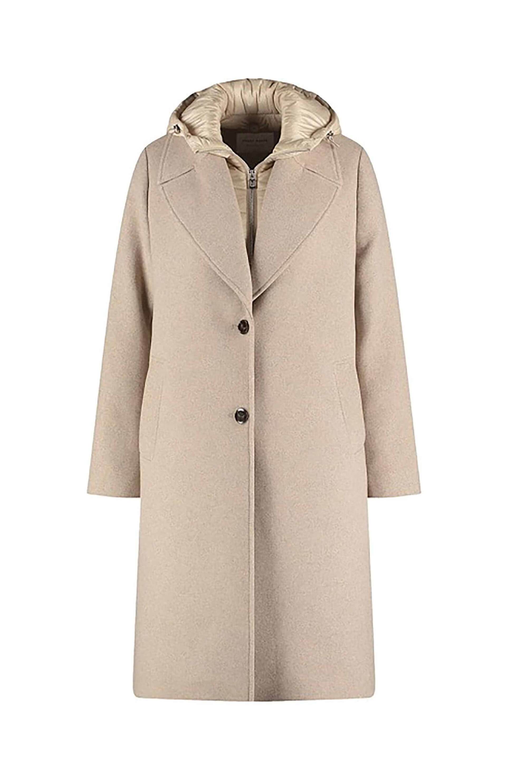 GERRY WEBER Gerry Weber γυναικείο παλτό με περιεκτικότητα σε μαλλί και εσωτερικό jacket με κουκούλα - 250032-61022 Μπεζ