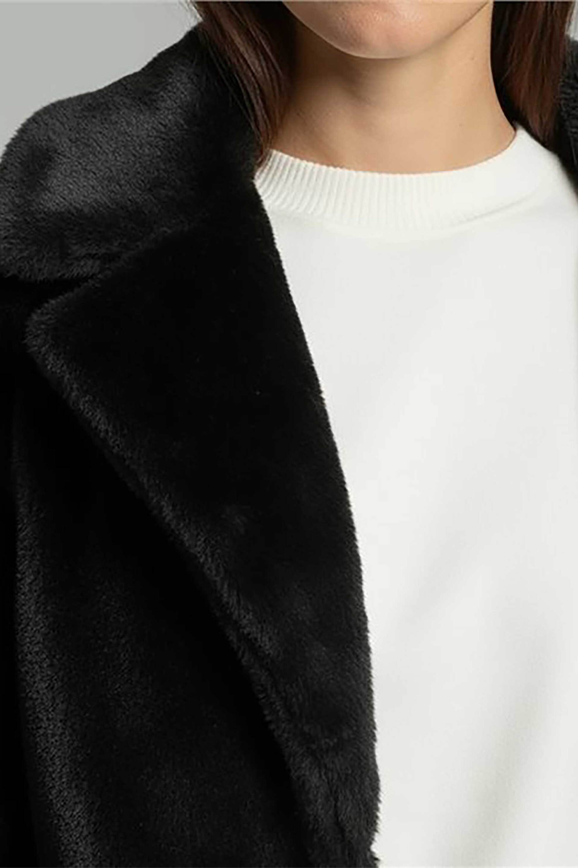 Gerry Weber γυναικεία faux γούνα μονόχρωμη Relaxed Fit - 250068-61030 Μαύρο φωτογραφία