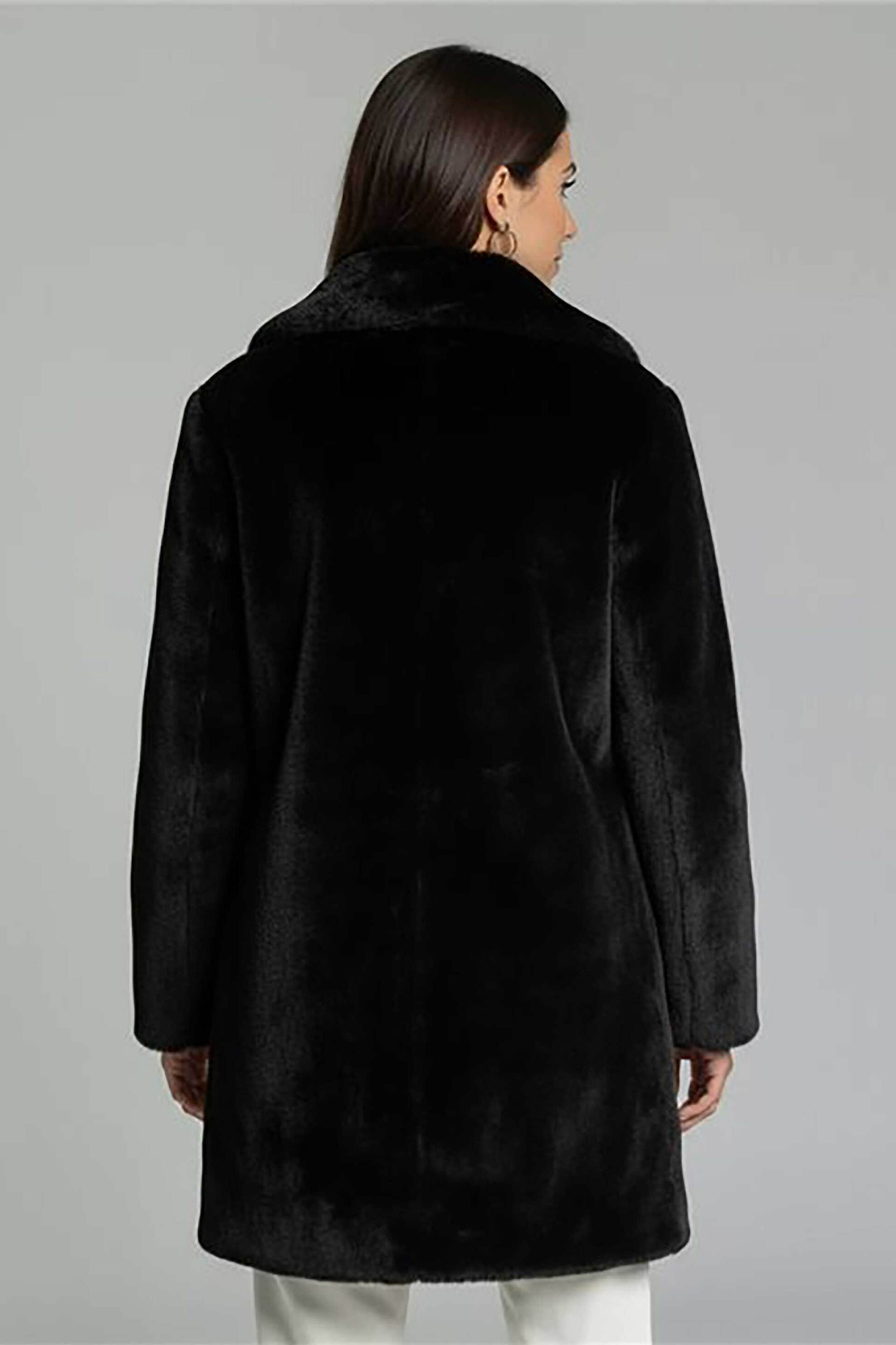 Gerry Weber γυναικεία faux γούνα μονόχρωμη Relaxed Fit - 250068-61030 Μαύρο φωτογραφία