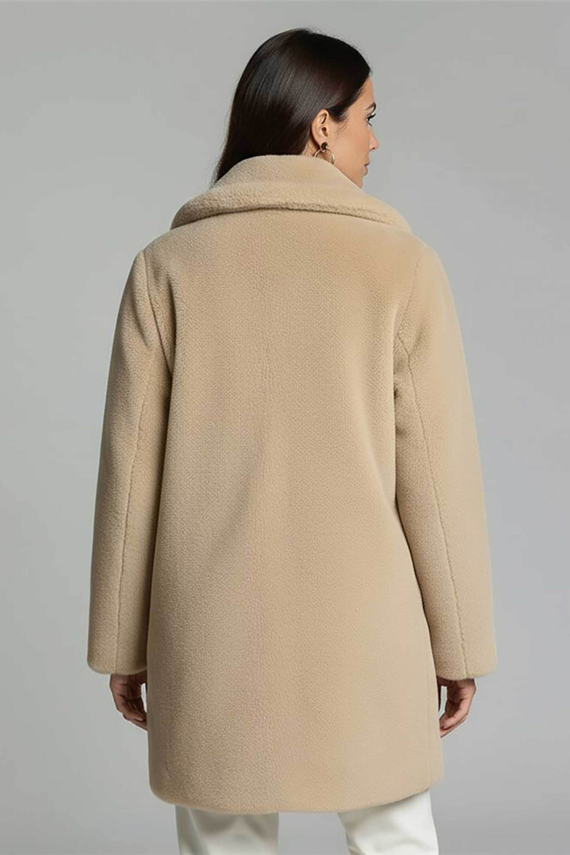 Gerry Weber γυναικεία faux γούνα μονόχρωμη Relaxed Fit - 250068-61030 Μπεζ φωτογραφία