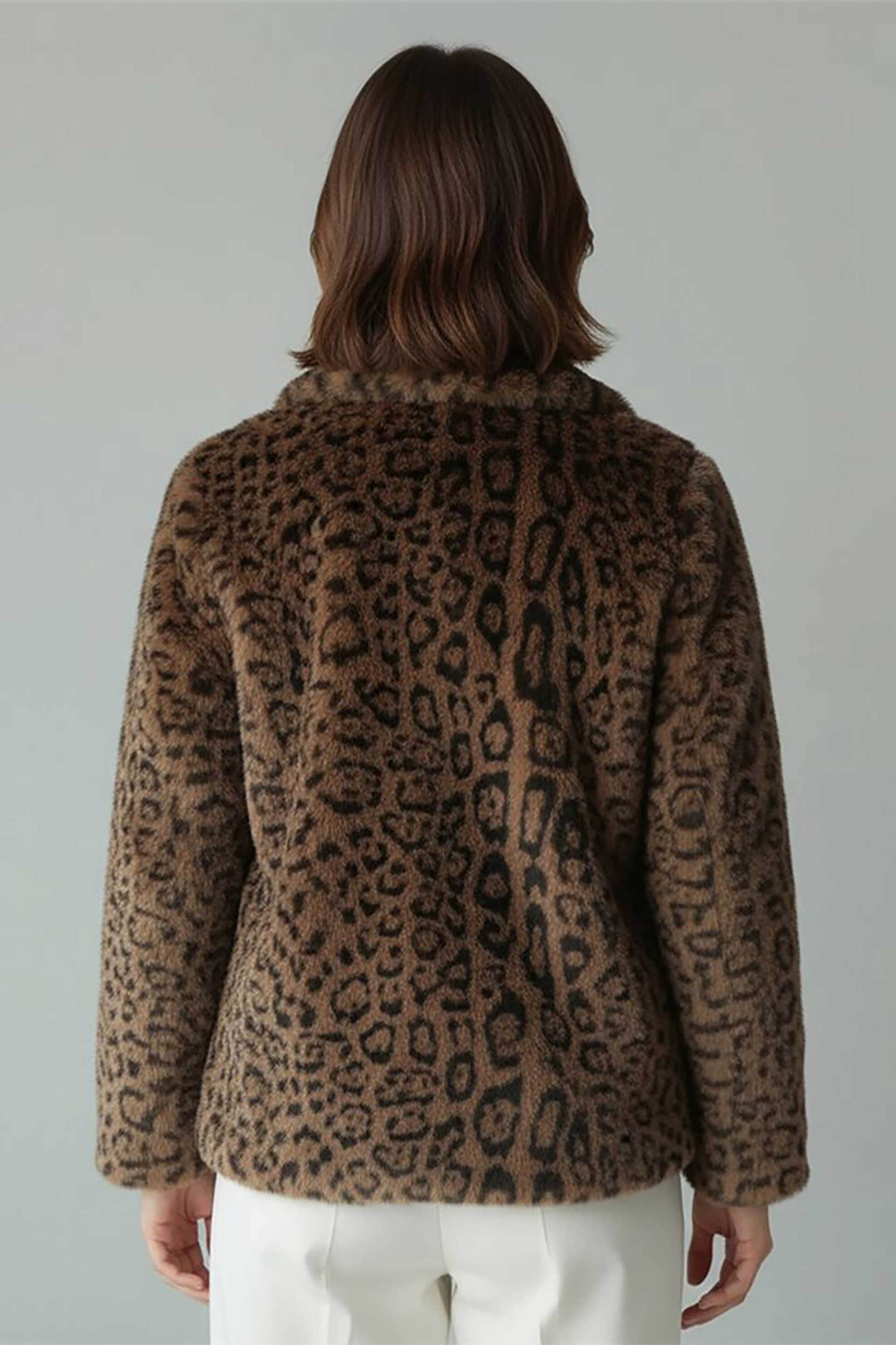 Gerry Weber γυναικεία faux γούνα με leopard print Relaxed Fit - 250069-61046 Καφέ Σκούρο φωτογραφία
