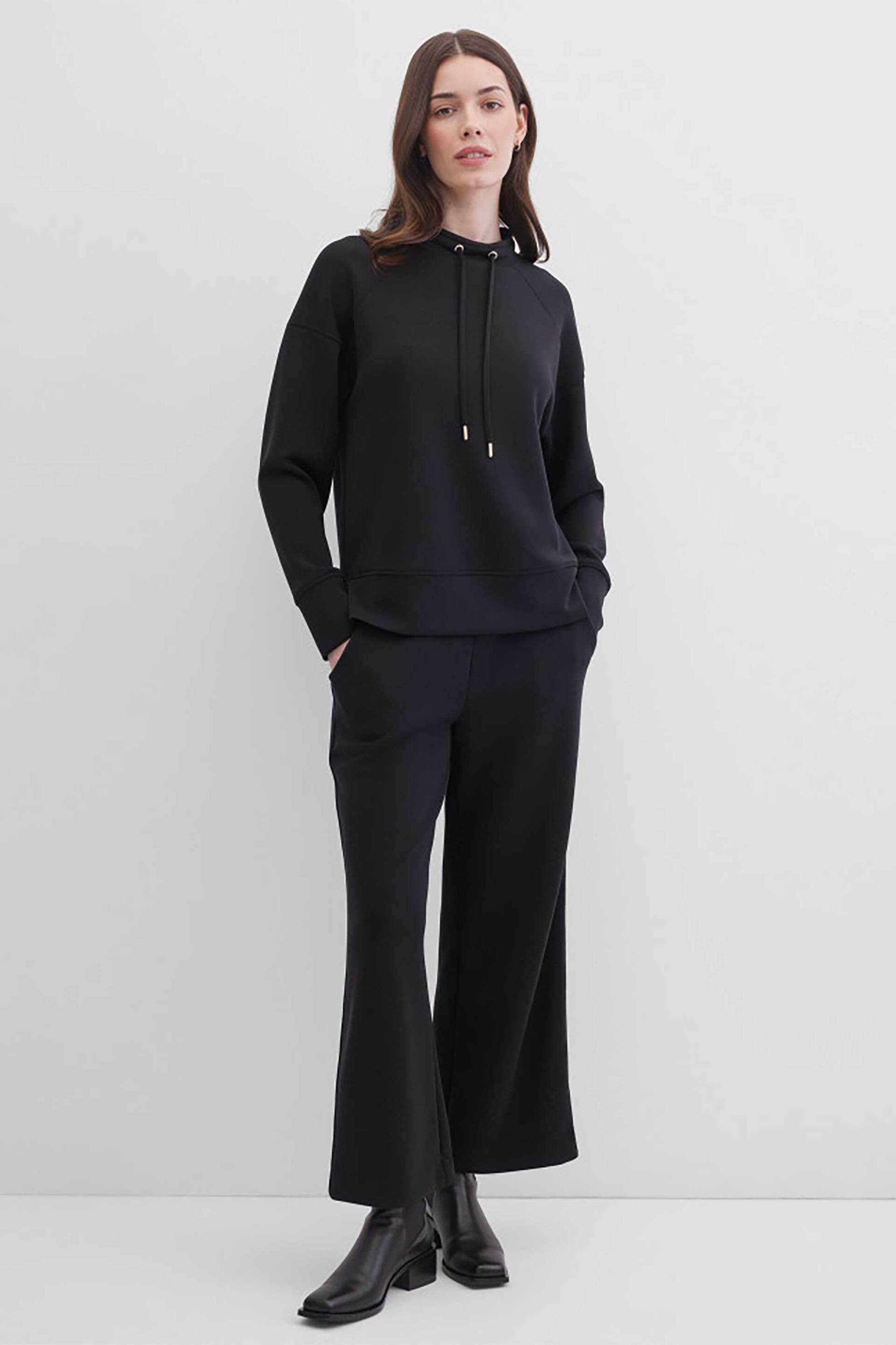 Gerry Weber γυναικείο παντελόνι μονόχρωμο Flared Leg - 120041-56006 Μαύρο