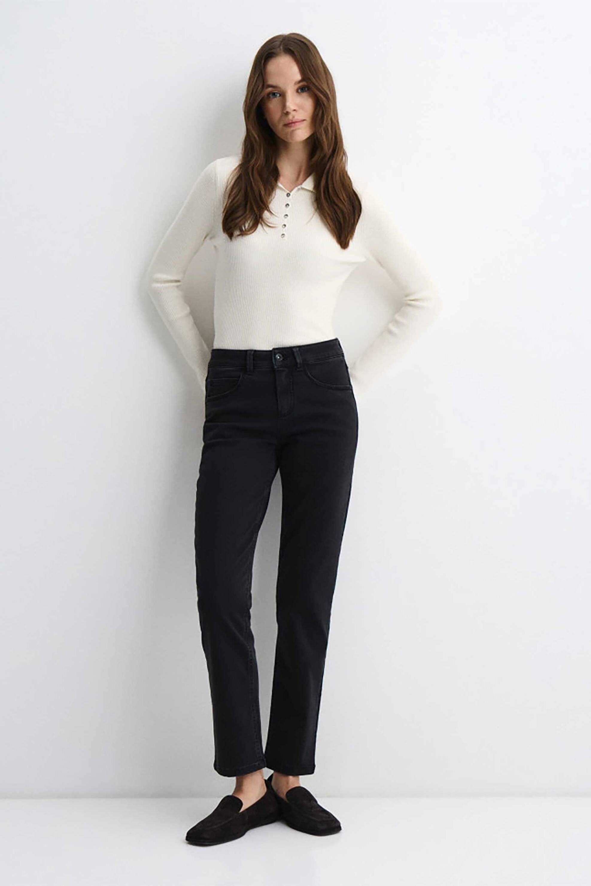 Gerry Weber γυναικείο τζιν παντελόνι πεντάτσεπο Slim Straight Fit - 220028-68006 Μαύρο