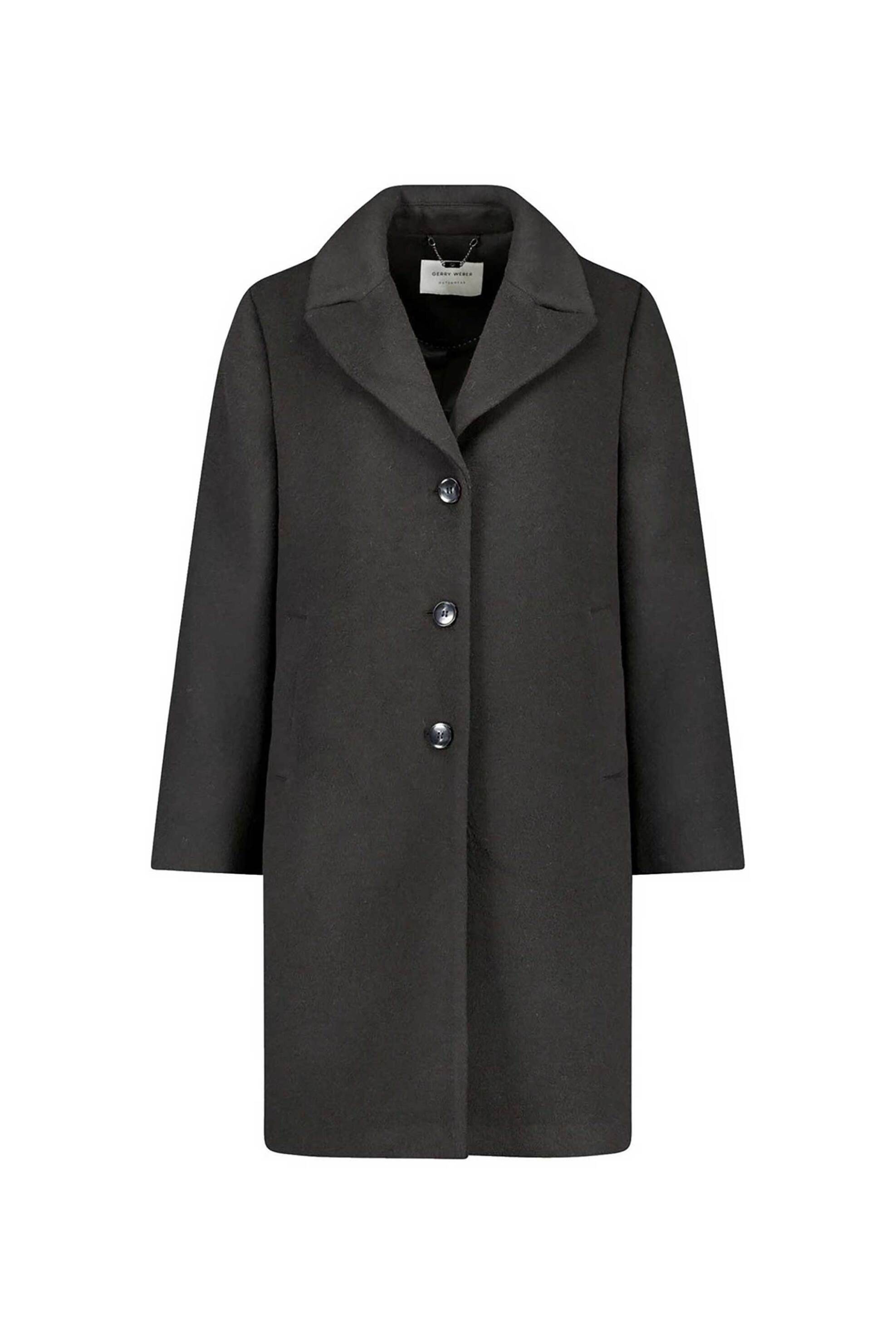Gerry Weber γυναικείο παλτό μονόχρωμο Regular Fit - 925004-61009 Μαύρο
