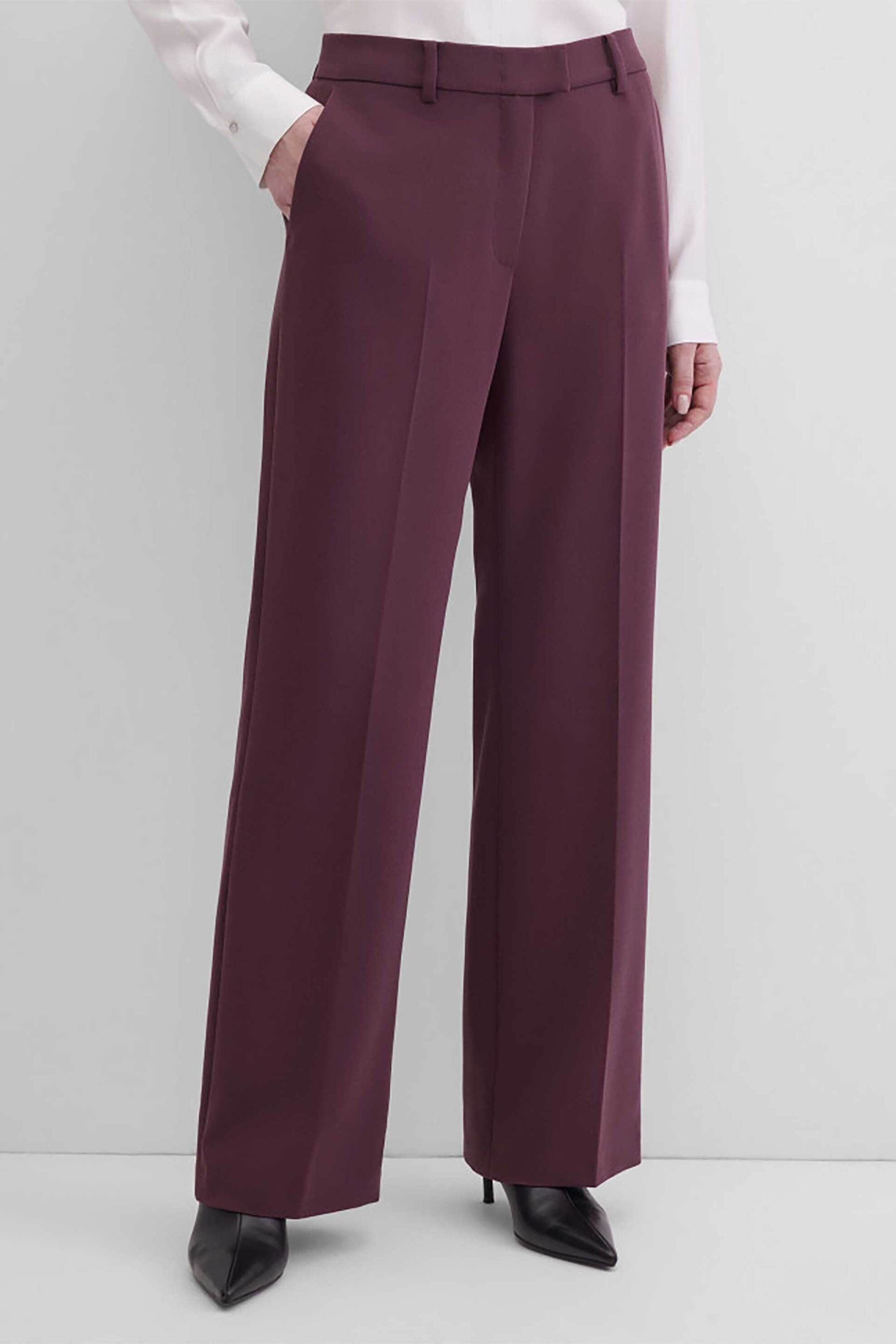 GERRY WEBER Gerry Weber γυναικείο παντελόνι με τσάκιση Classic Straight Leg - 120031-52036 Μπορντό - 2