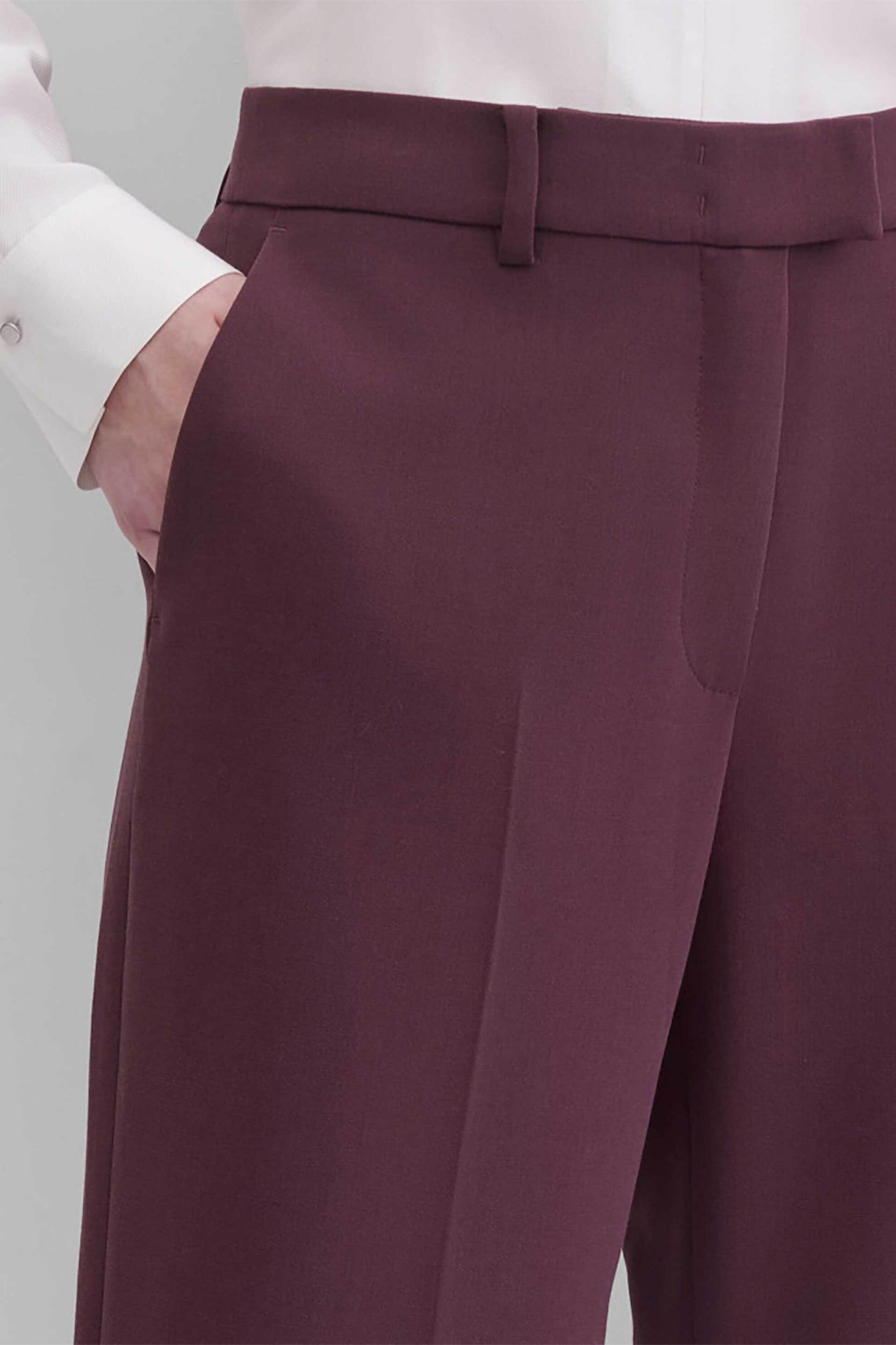 GERRY WEBER Gerry Weber γυναικείο παντελόνι με τσάκιση Classic Straight Leg - 120031-52036 Μπορντό - 4