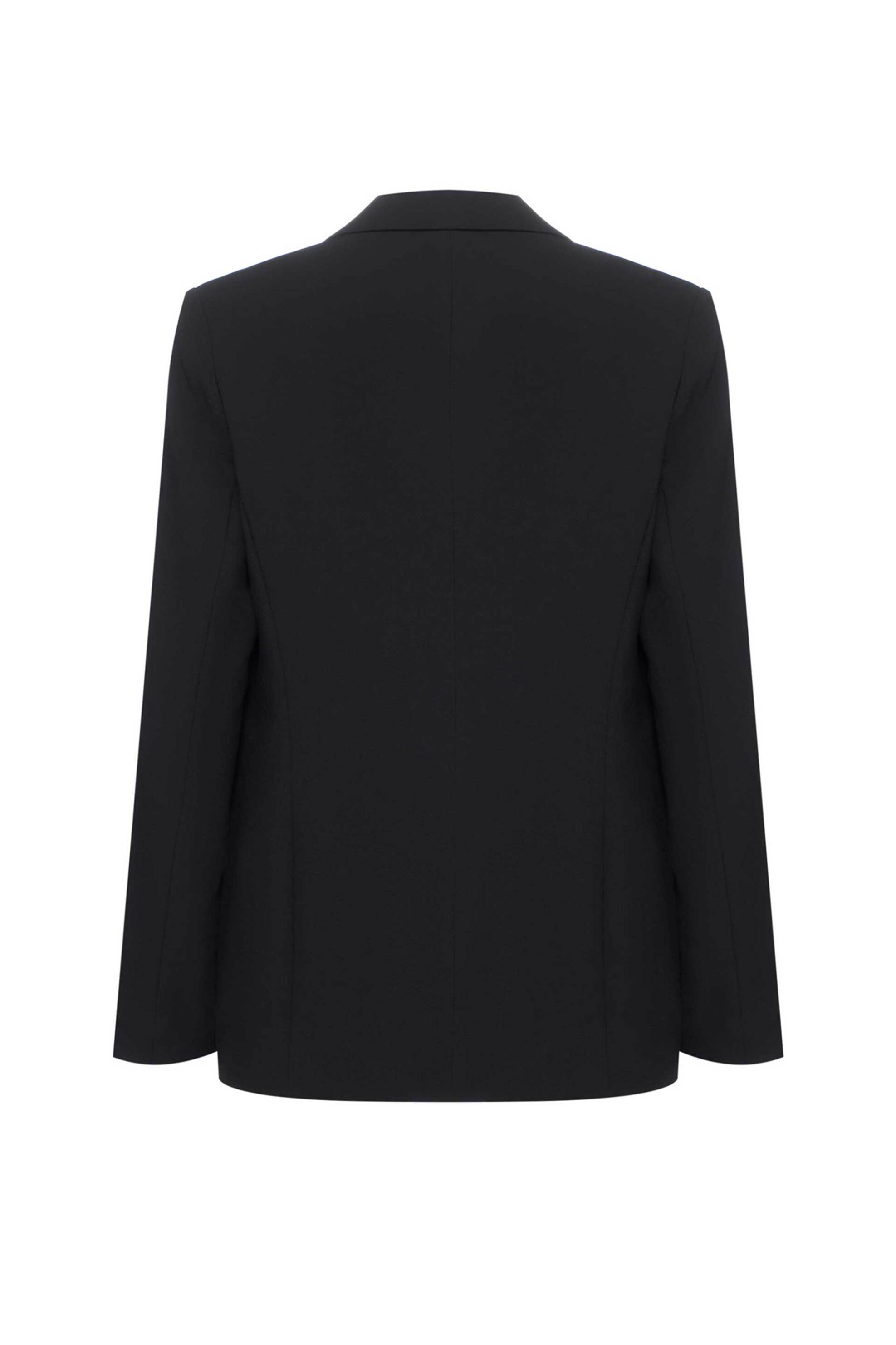 Gerry Weber γυναικείο σακάκι με κεντημένο lettering στο γιακά - 130042-52036 Μαύρο
