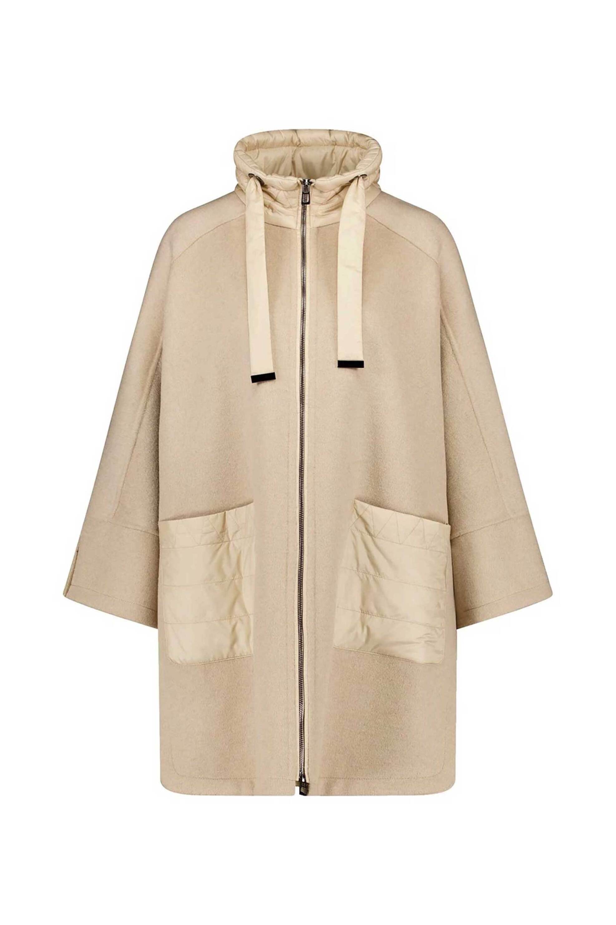 GERRY WEBER Gerry Weber γυναικεία κάπα με ψηλό λαιμό και τσέπες Relaxed Fit - 250006-61004 Μπεζ