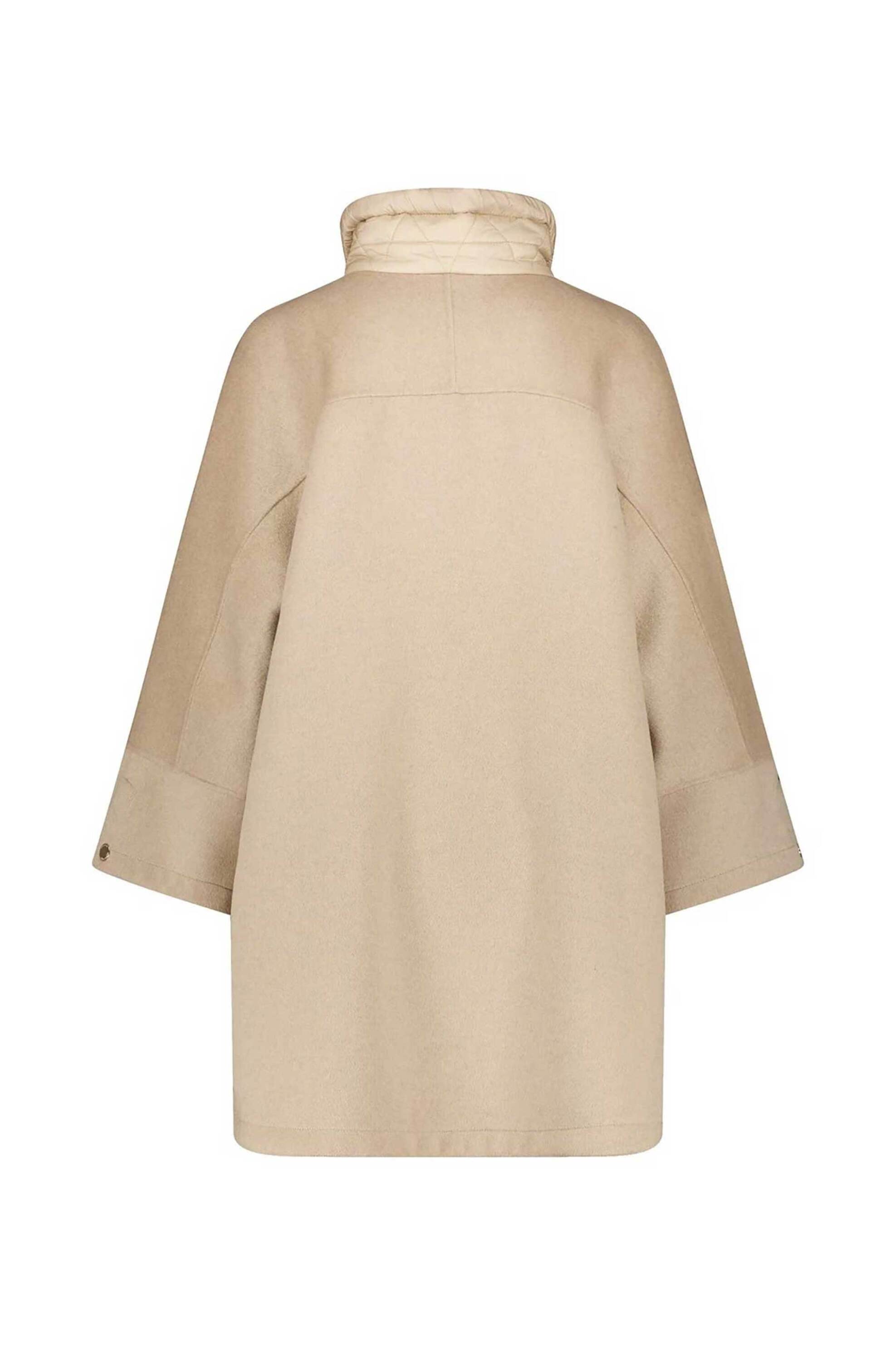 Gerry Weber γυναικεία κάπα με ψηλό λαιμό και τσέπες Relaxed Fit - 250006-61004 Μπεζ φωτογραφία