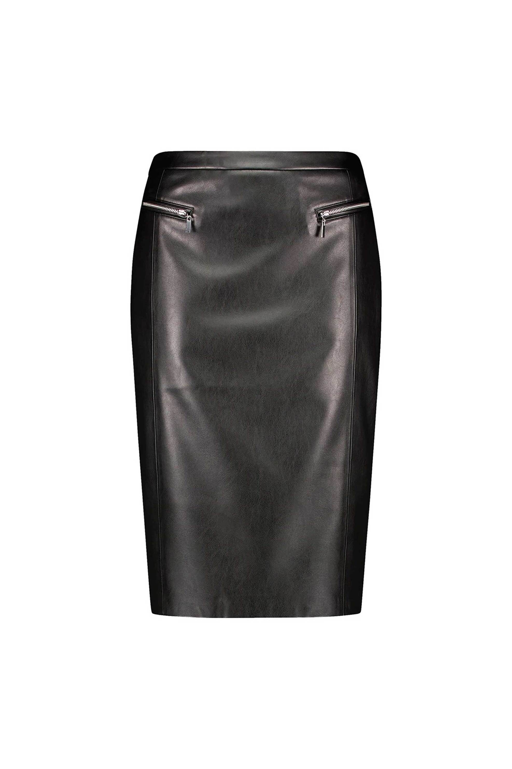 GERRY WEBER Gerry Weber γυναικεία pencil φούστα με δερμάτινη όψη - 110014-52029 Μαύρο