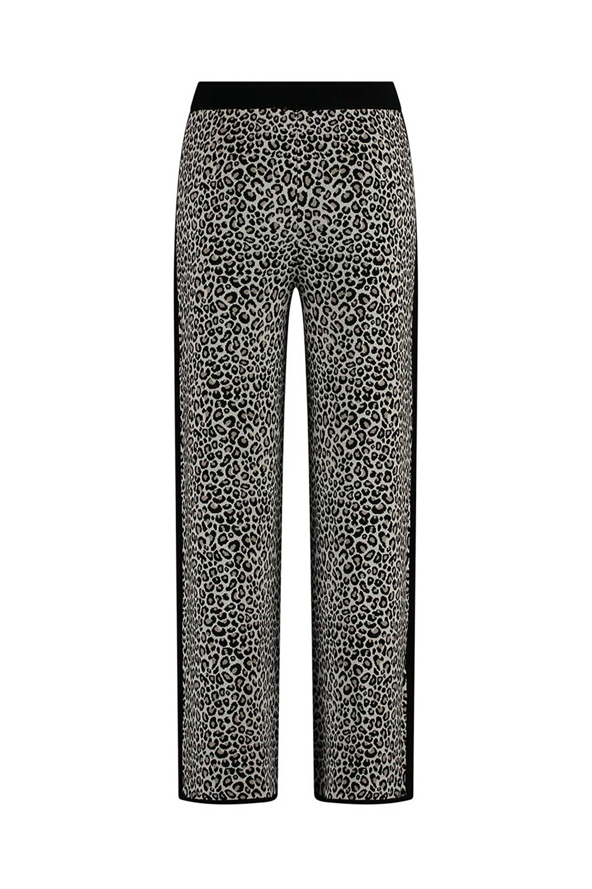 Gerry Weber γυναικείο πλεκτό παντελόνι με ελαστική μέση και animal print - 120025-57027 Μπεζ φωτογραφία