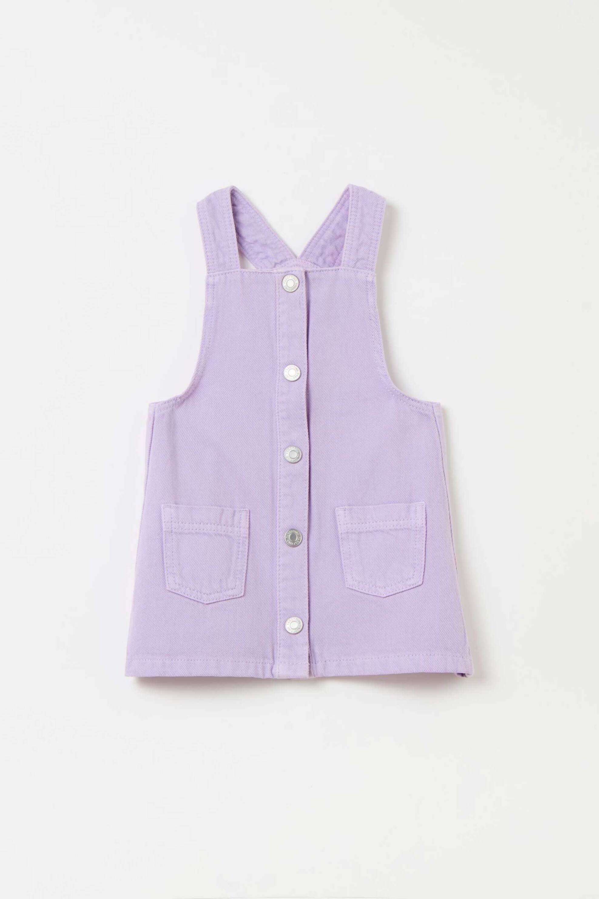 OVS KIDS OVS παιδικό φόρεμα denim μονόχρωμο με τσέπες - 001940739 Λιλά