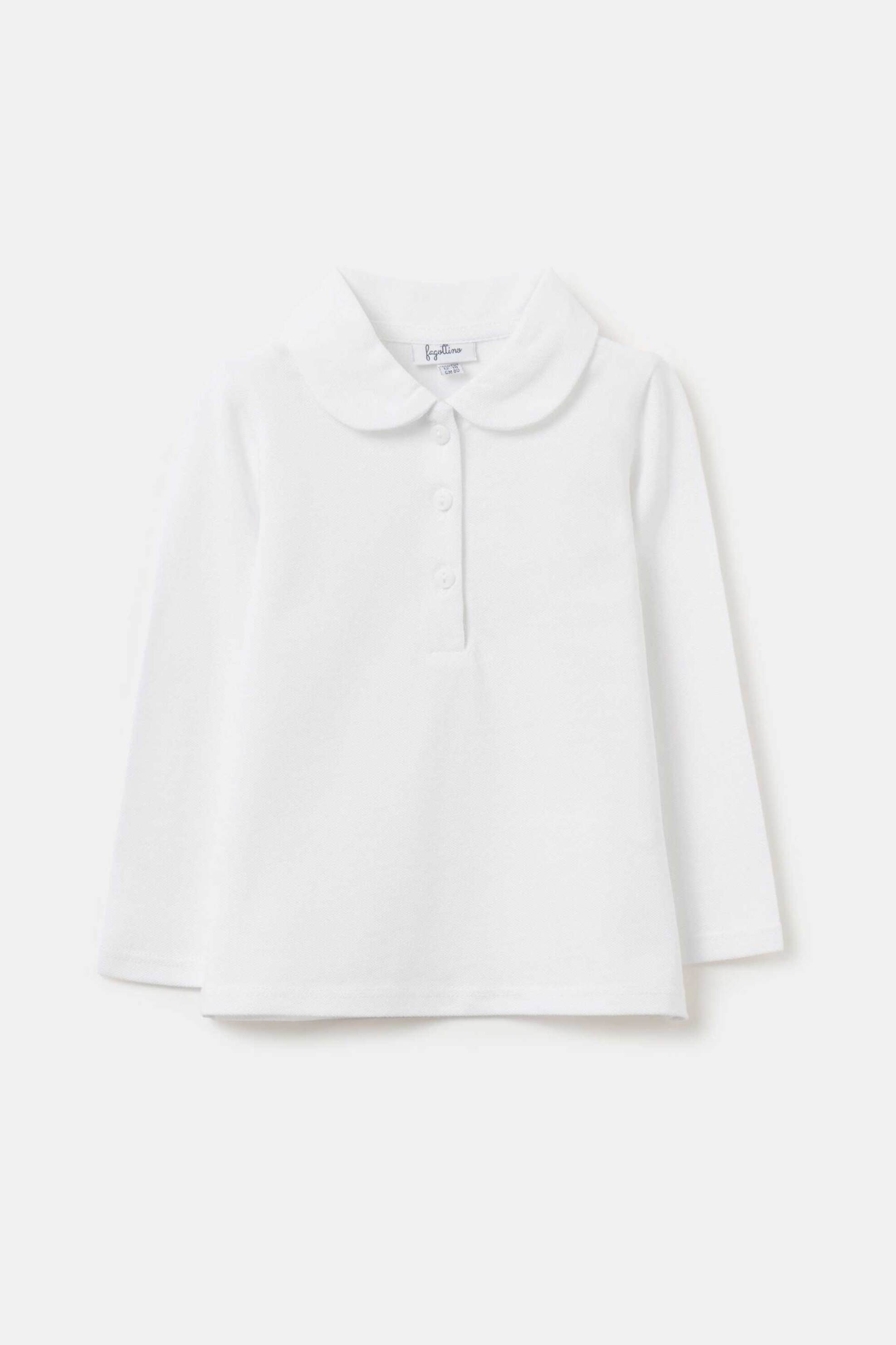 OVS βρεφική μπλούζα πόλο με μακρύ μανίκι - 002079143 Λευκό