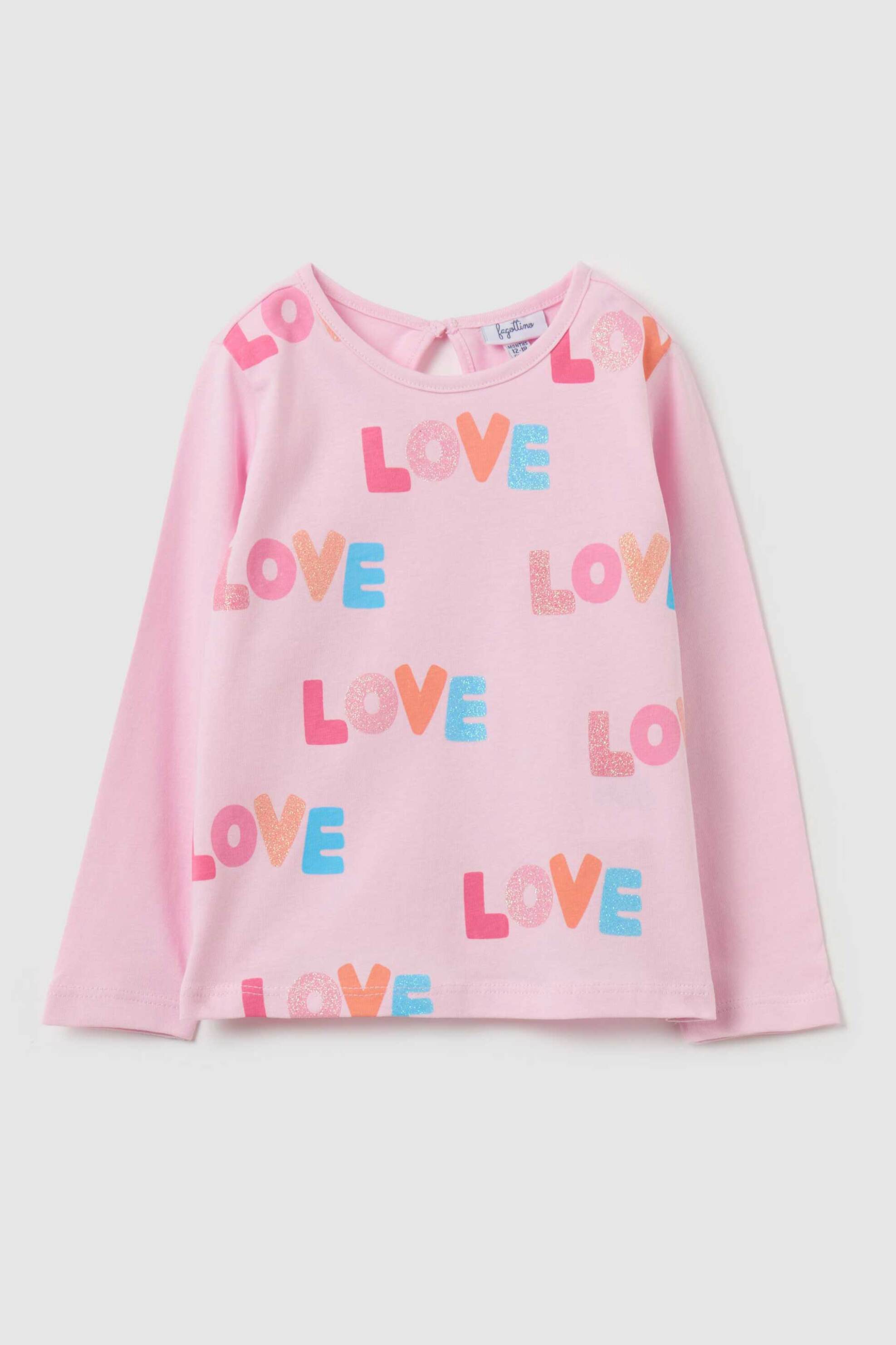 OVS KIDS OVS βρεφική μπλούζα βαμβακερή μονόχρωμη με letter print - 002079210 Ροζ