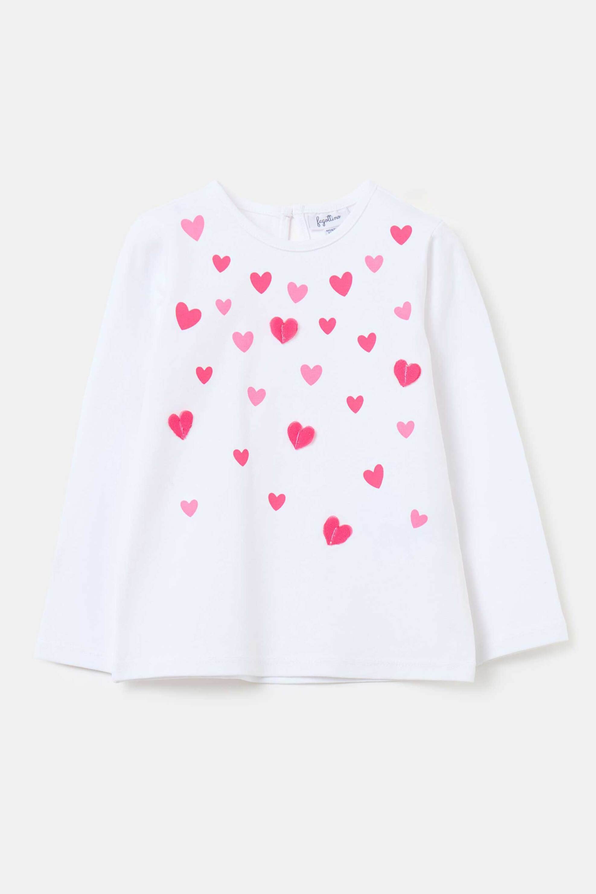 OVS KIDS OVS βρεφική μπλούζα με καρδίες - 002109555 Λευκό