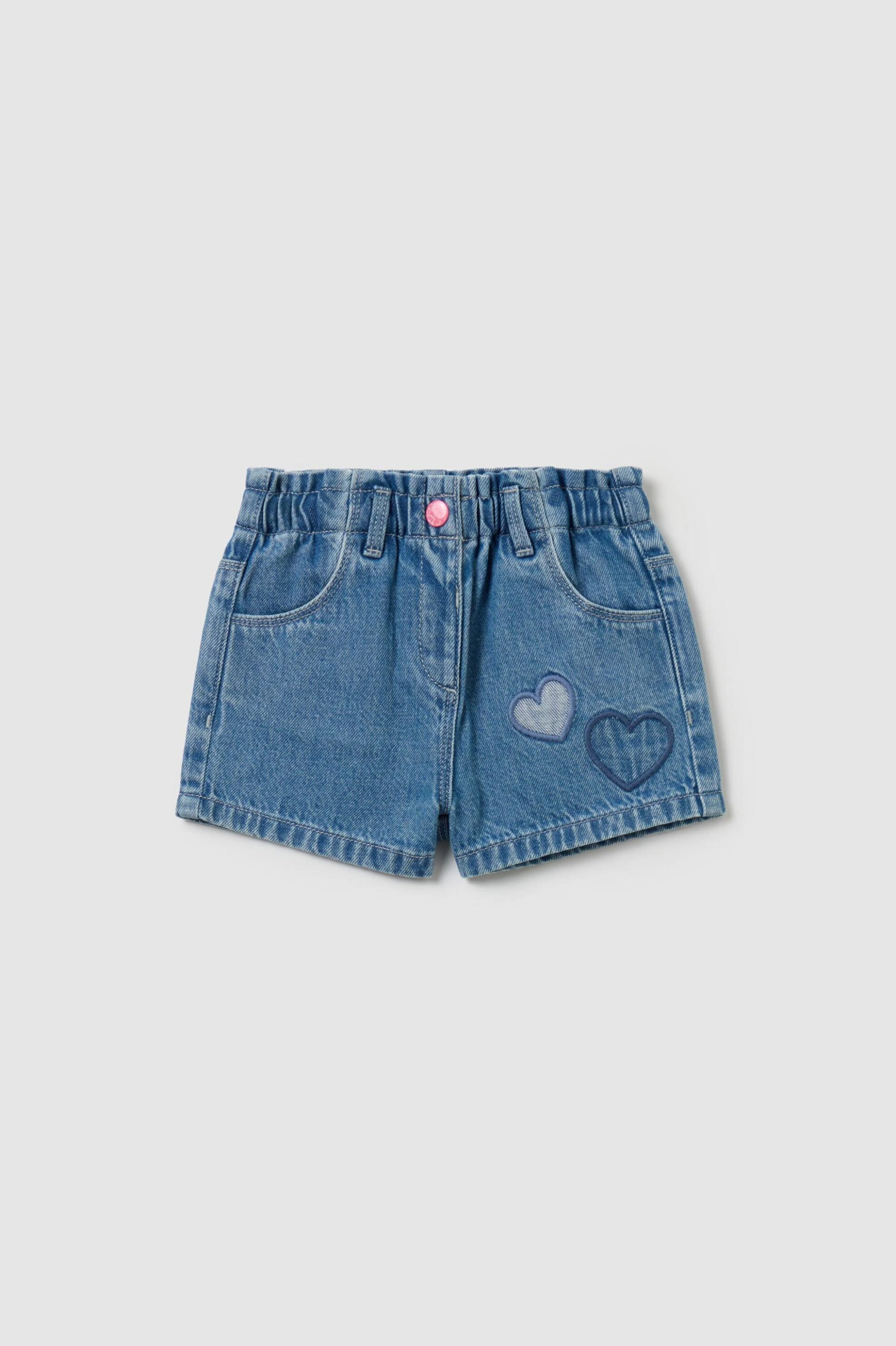 OVS KIDS OVS βρεφικό denim σορτς με hearts print Comfort Fit - 002079167