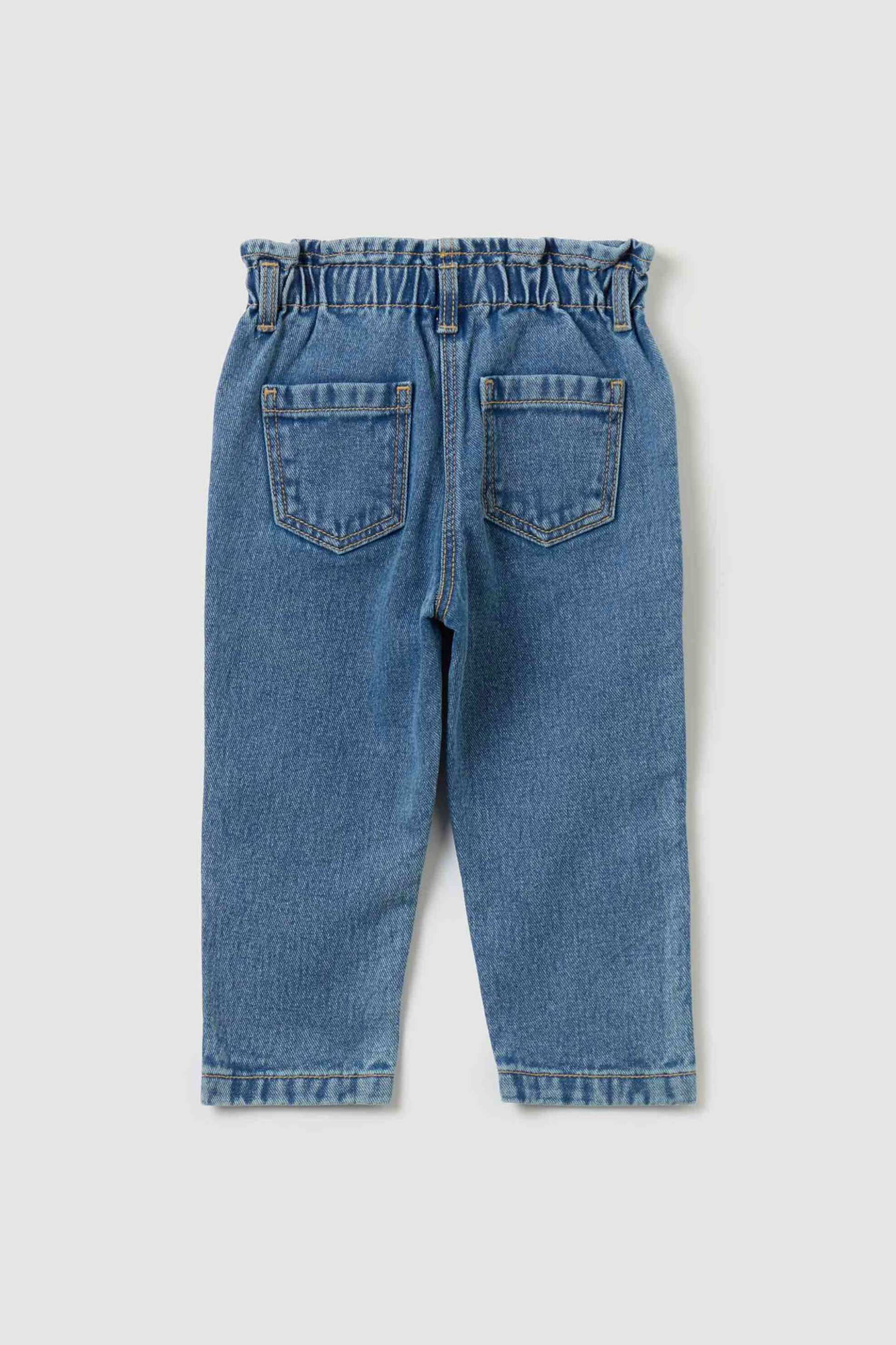 OVS βρεφικό τζιν παντελόνι με κεντημένο λουλούδια - 002098368 Μπλε Σκούρο φωτογραφία