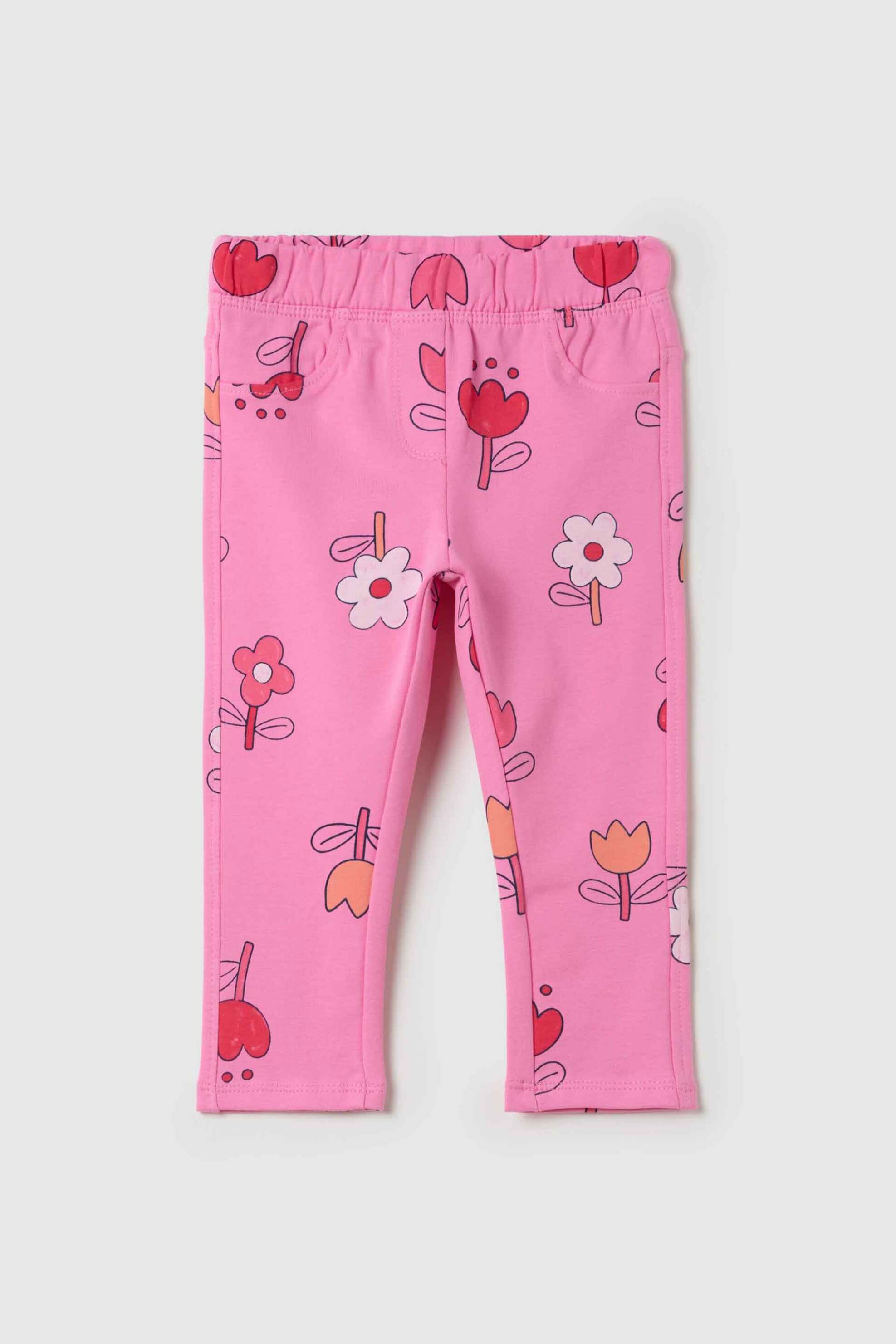 OVS KIDS OVS βρεφικό παντελόνι φόρμας με print - 002174478 Ροζ