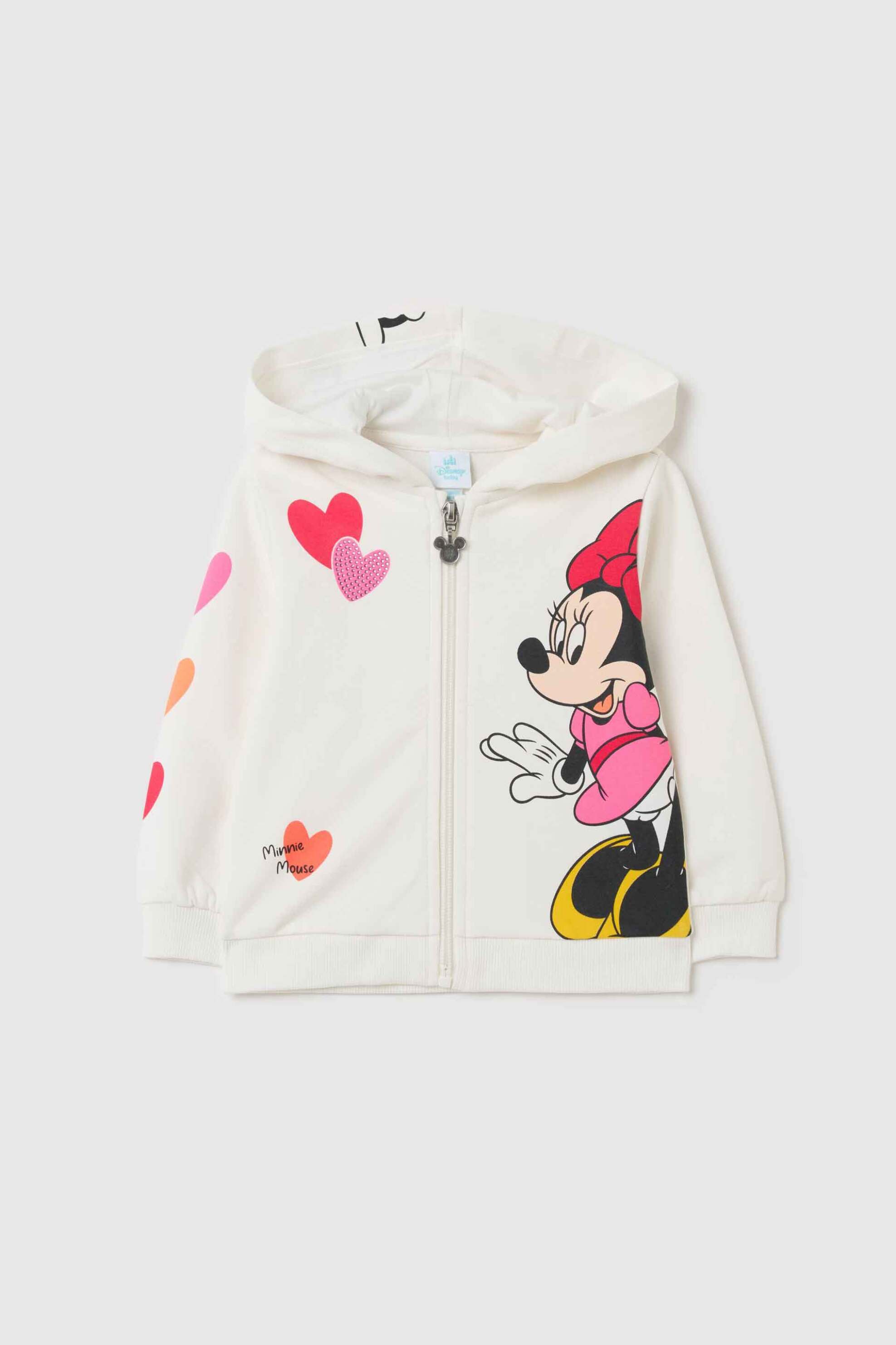 OVS KIDS OVS βρεφική ζακέτα φούτερ με κουκούλα με print - 002193943 Λευκό