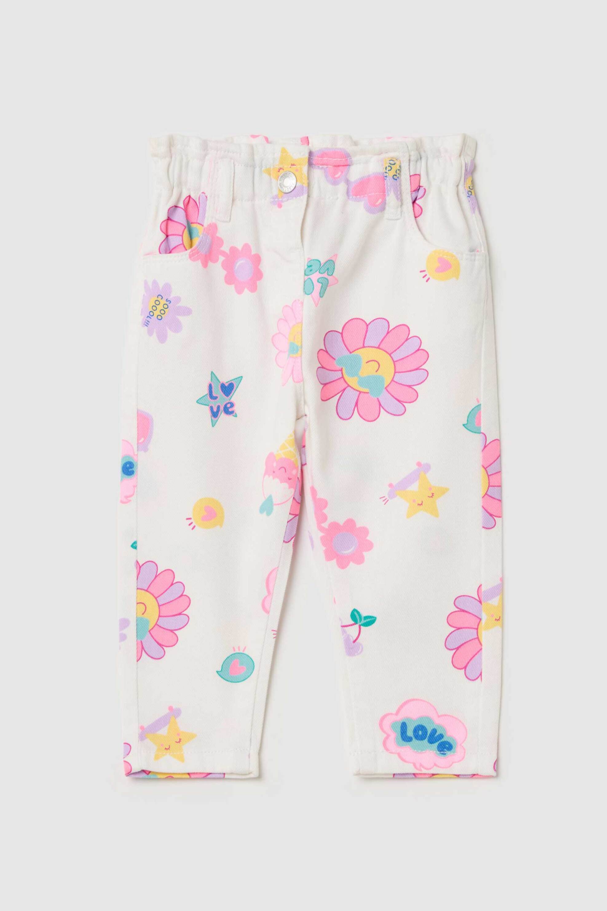 OVS KIDS OVS βρεφικό παντελόνι με all-over print Baggy Fit - 002190032 Εκρού