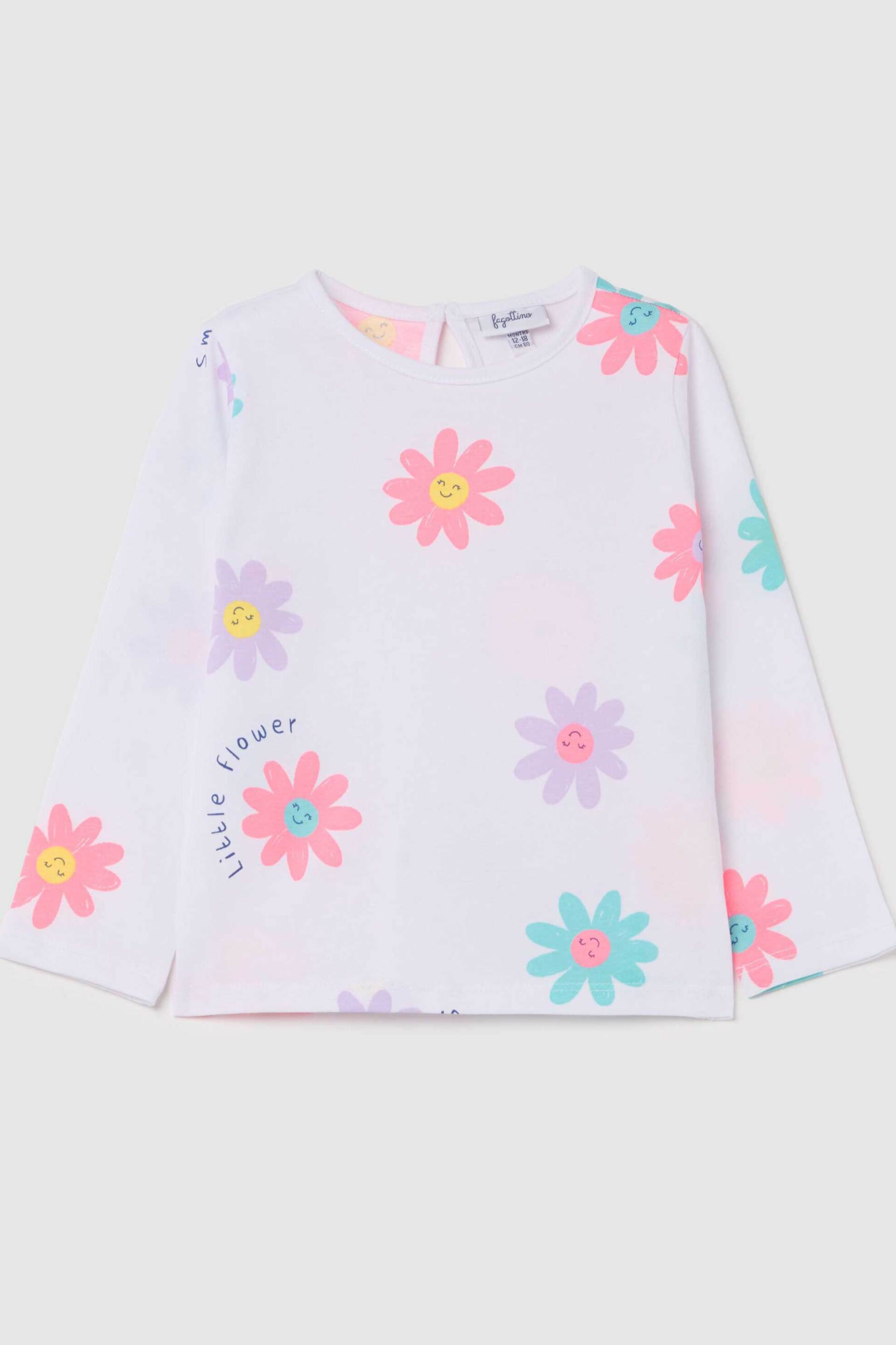 OVS βρεφική μακρυμάνικη μπλούζα με all-over flower print - 002219973 Λευκό
