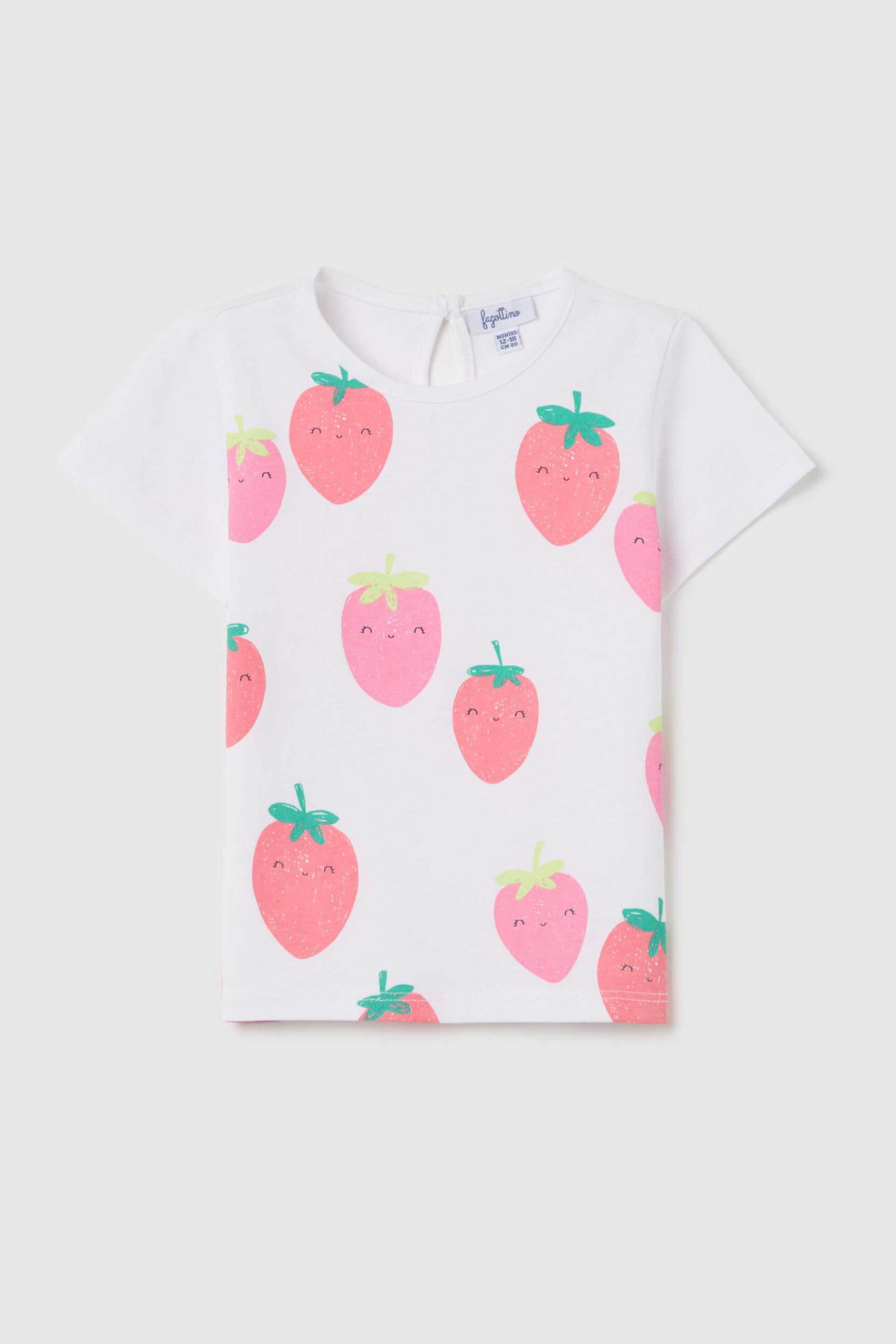 OVS βρεφικό T-shirt με strawberries print - 002268755 Λευκό