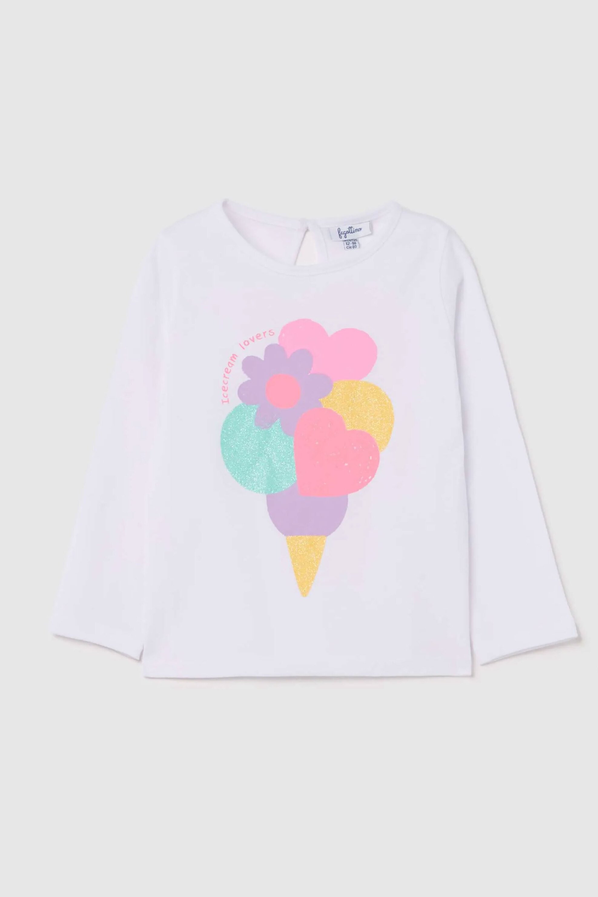 OVS βρεφική μακρυμάνικη μπλούζα με ice cream print - 002219958 Λευκό