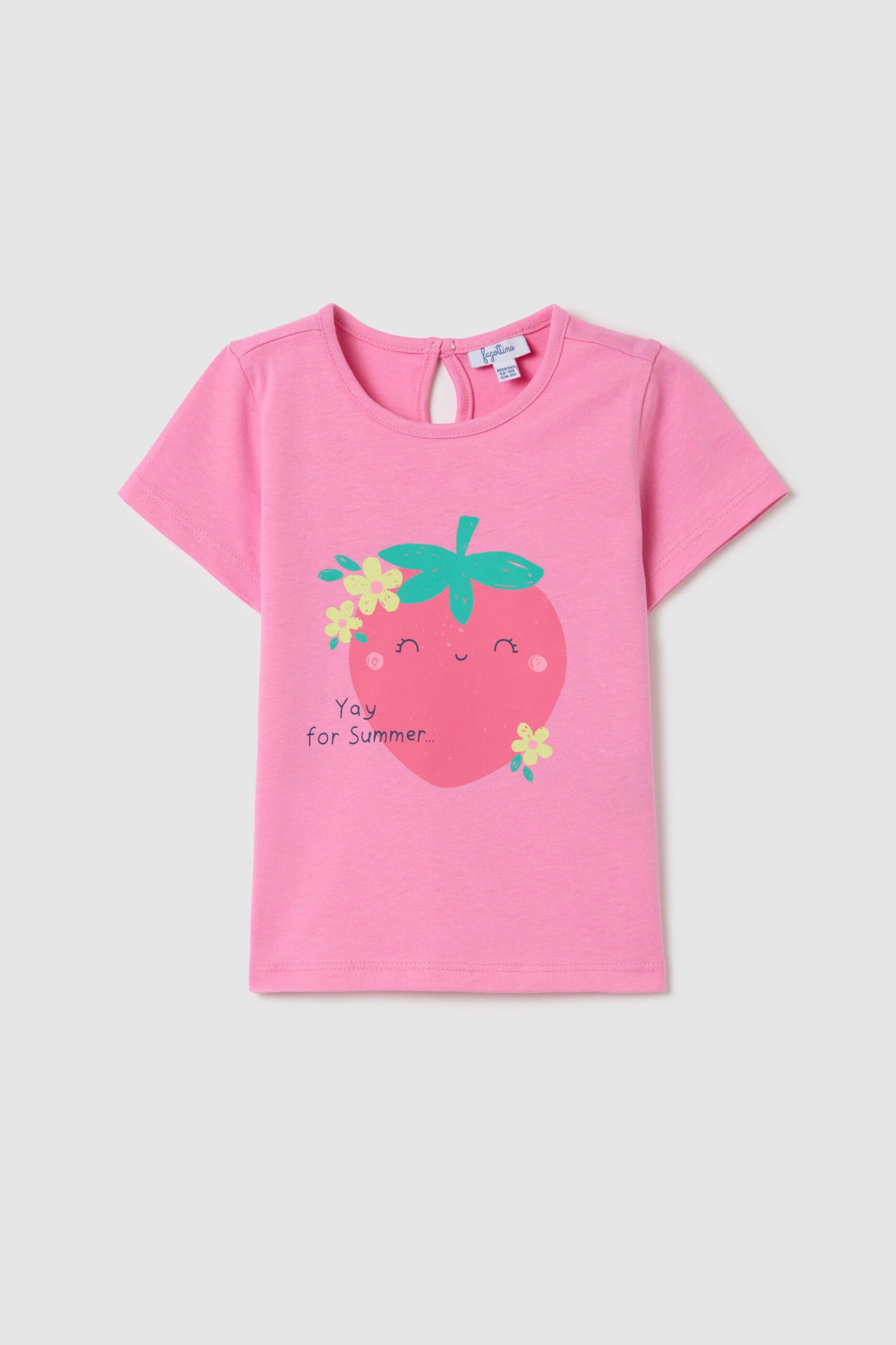 OVS βρεφικό T-shirt με strawberry print - 002349823 Ροζ