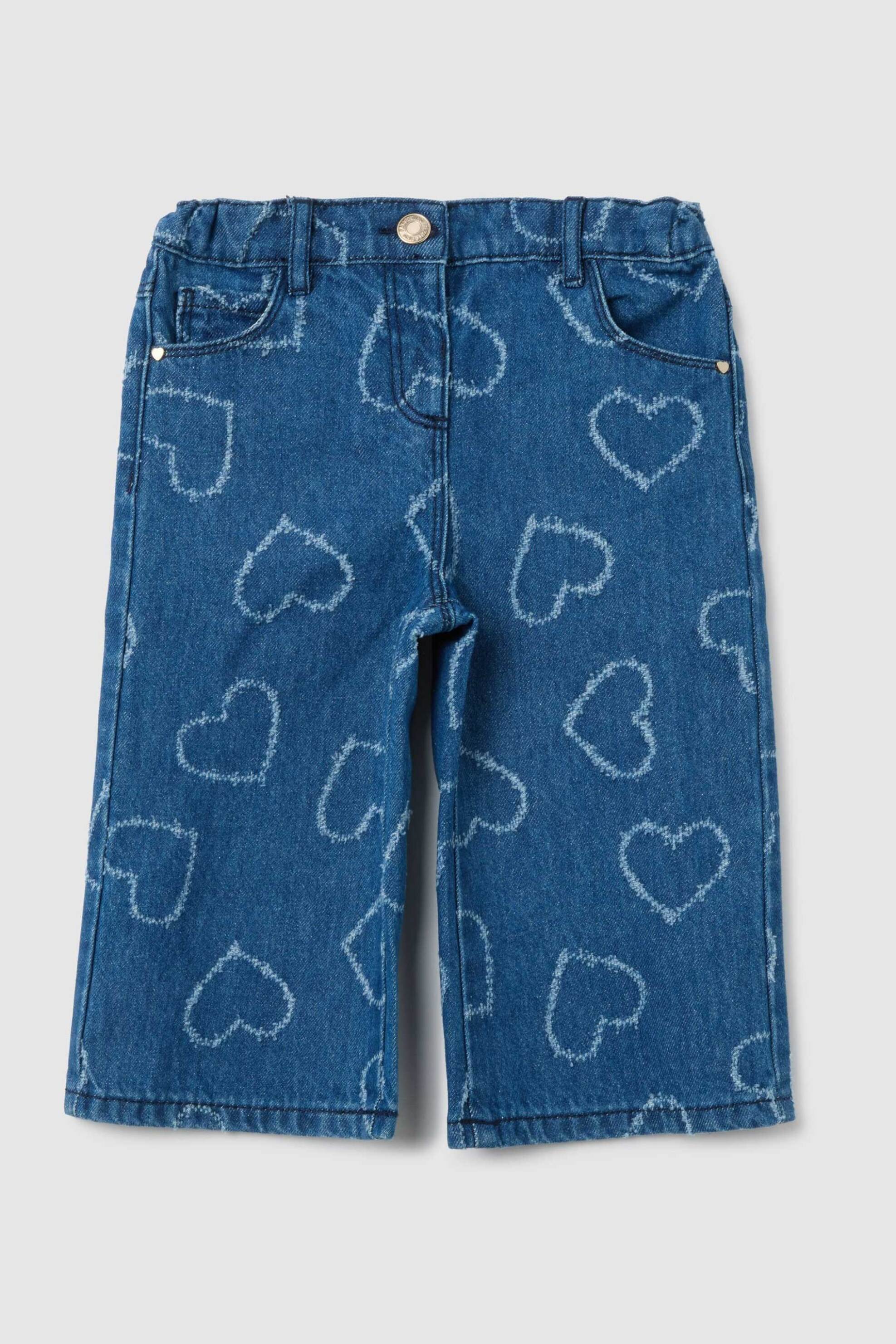 OVS KIDS OVS βρεφικό τζιν παντελόνι με καρδούλες Wide Leg - 002395540 Denim Blue