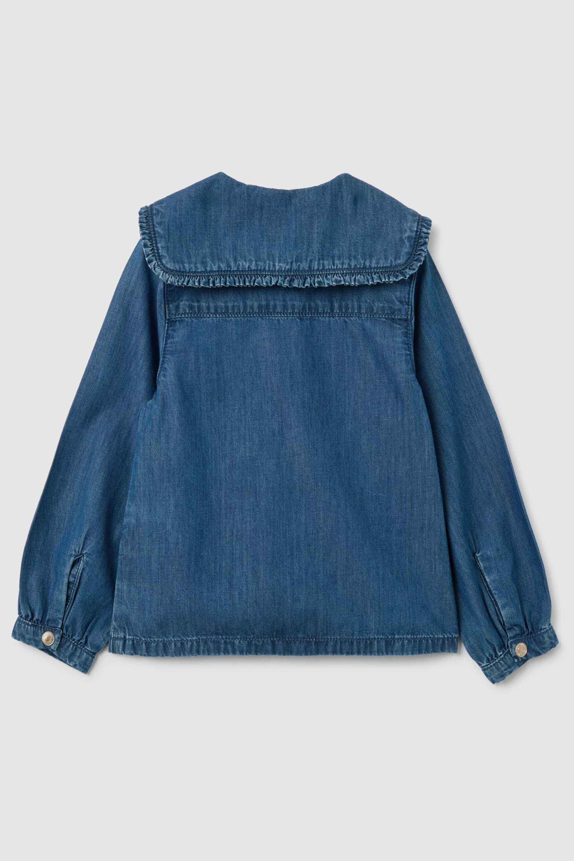 OVS βρεφικό denim πουκάμισο με oversized γιακά Regular Fit - 002395545 Denim Blue φωτογραφία